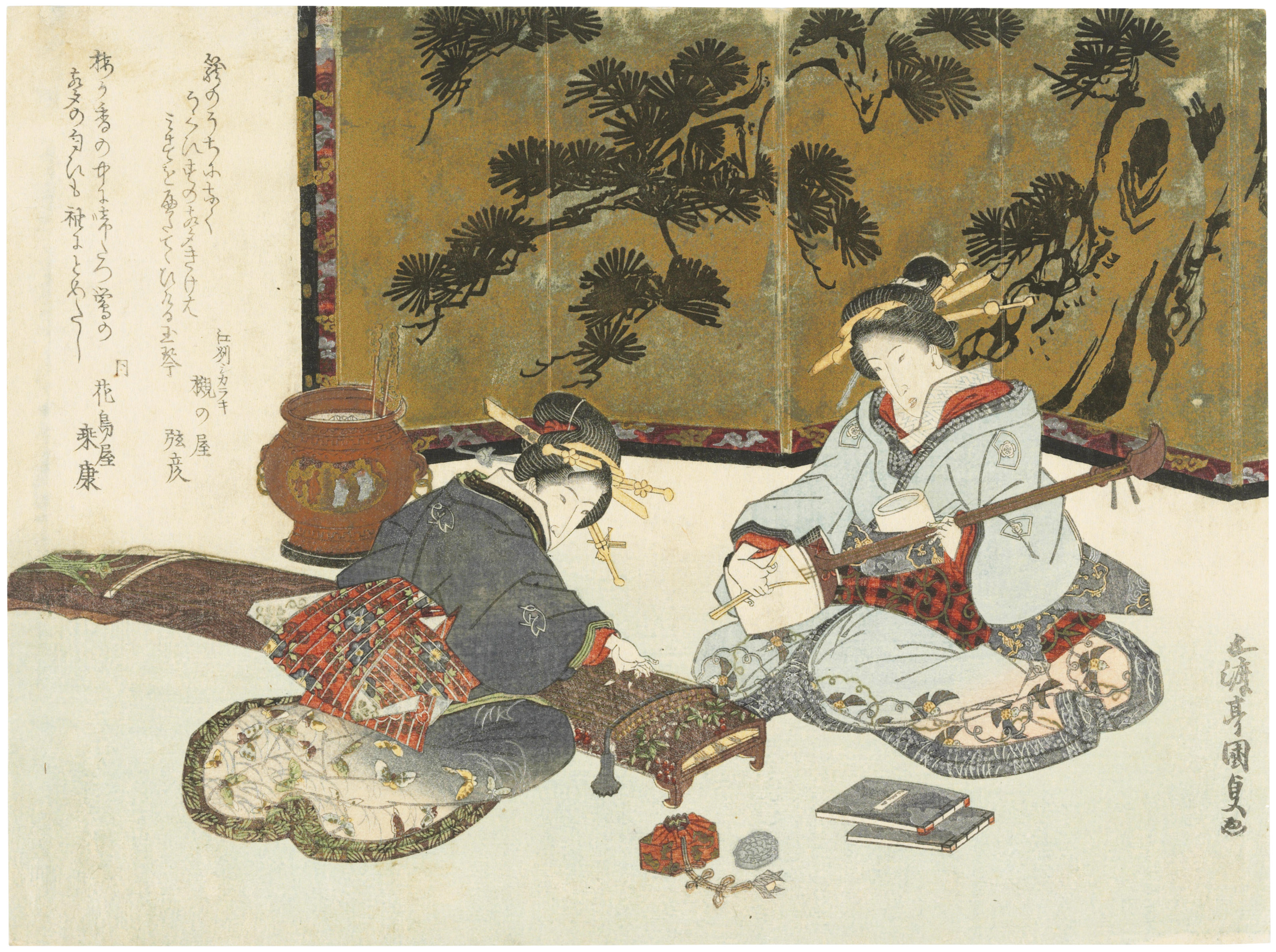 UTAGAWA SADATORA (ACTIVE CIRCA 1818-1844), Two beauties and a