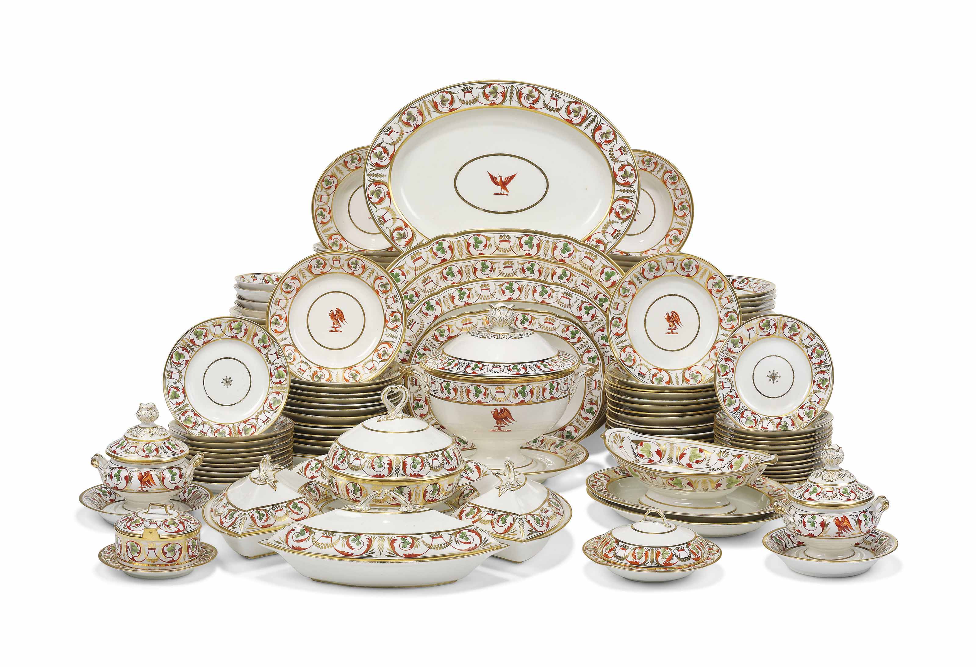 A Derby porcelain composite part dinner service, circa 1815. 19&frac34; in (50.2  cm) wide, the largest platter. Sold for &pound;16,250 on 13 June 2018 at Christie&rsquo;s in London