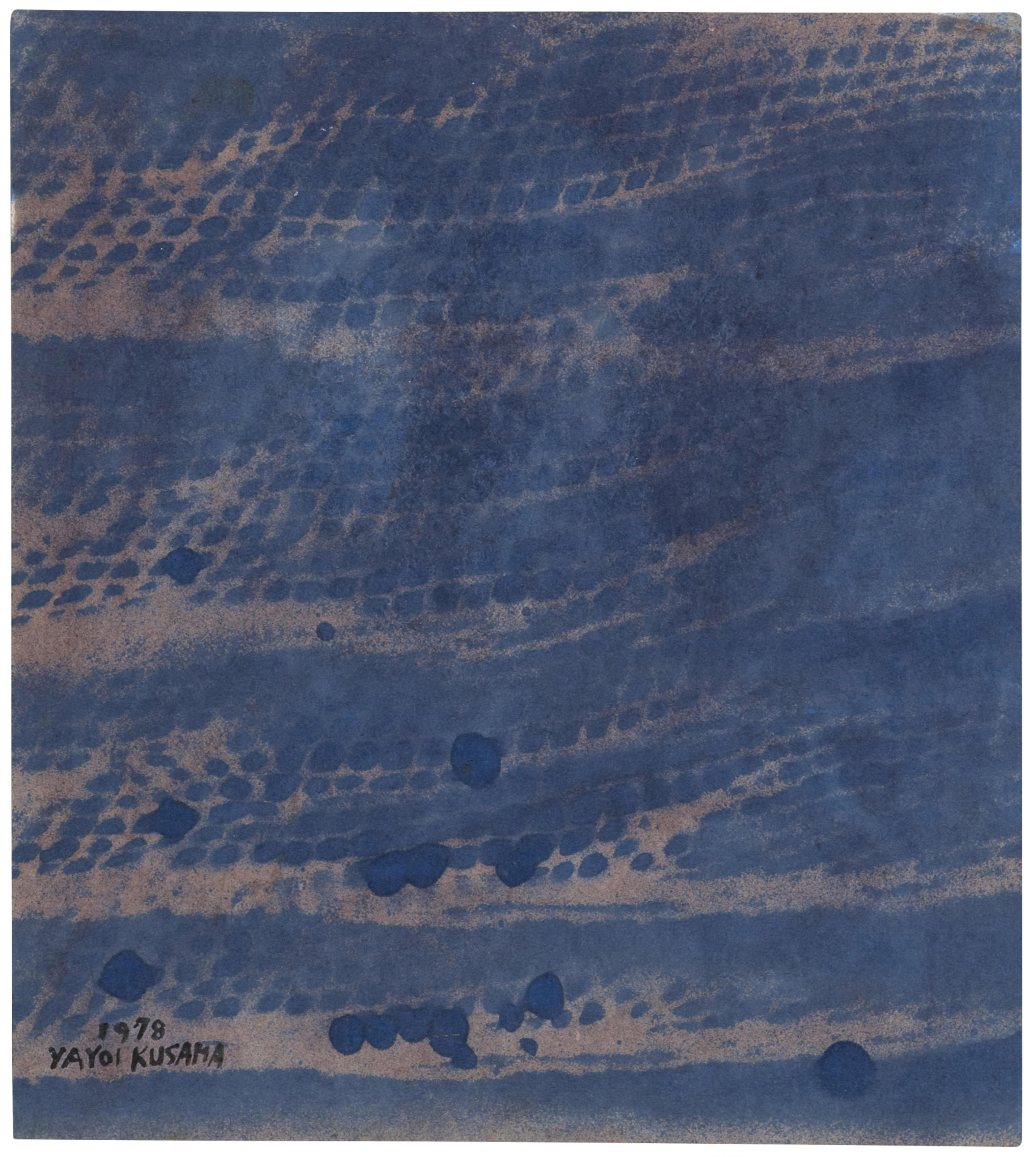 Yayoi Kusama (b. 1929), Shore, 1978.&nbsp;Enamel on paperboard. 10&frac34; x 9⅝ in (27.2 x 24.3 cm). Estimate:                    &pound;10,000-15,000. Offered in First Open Online, 12-20 September 2018