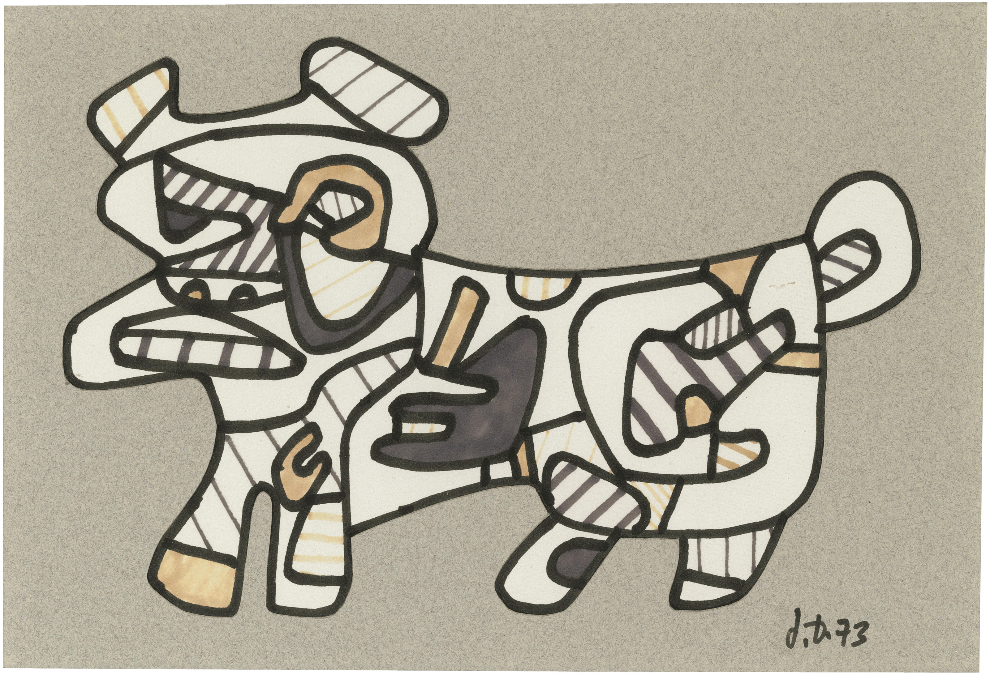 Jean Dubuffet (1901-1985), Chien (Dog), 1973. 8&frac14; x 11&frac34; in (21 x 29.8 cm). Estimate:                    &pound;10,000-15,000. Offered in First Open Online, 12-20 September 2018
