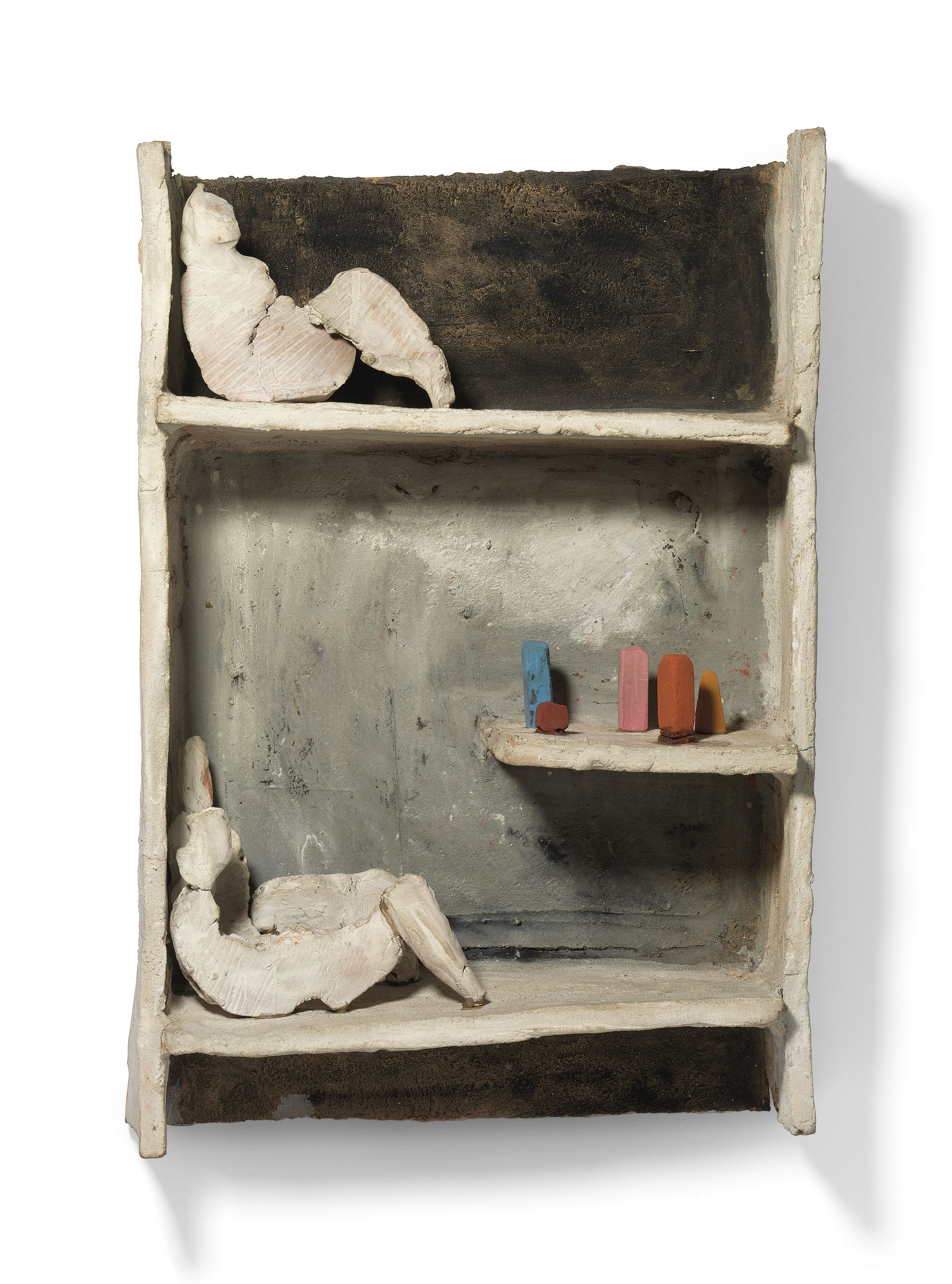 Fausto Melotti (1901-1986), I gessetti, 1959.&nbsp;18&frac14; x 12&frac34; x 5⅛ in (46.3 x 32.4 x 13 cm). Sold for &pound;320,750 on 2 October 2018 at Christie&rsquo;s in London.&nbsp;Artwork: &copy; Fausto Melotti, DACS 2021