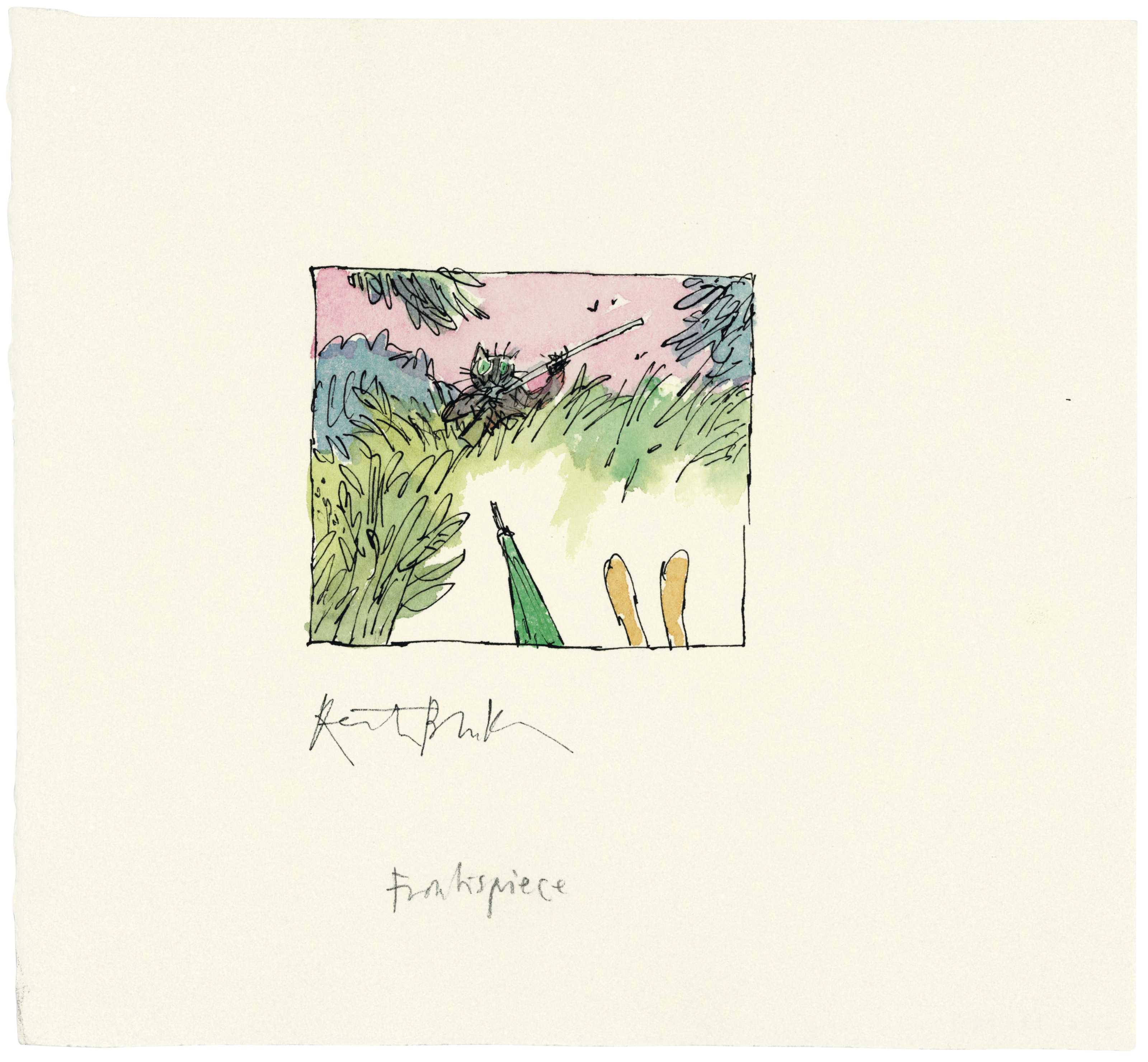 Quentin Blake (b. 1932), Kitty chasing a rabbit | Christie’s