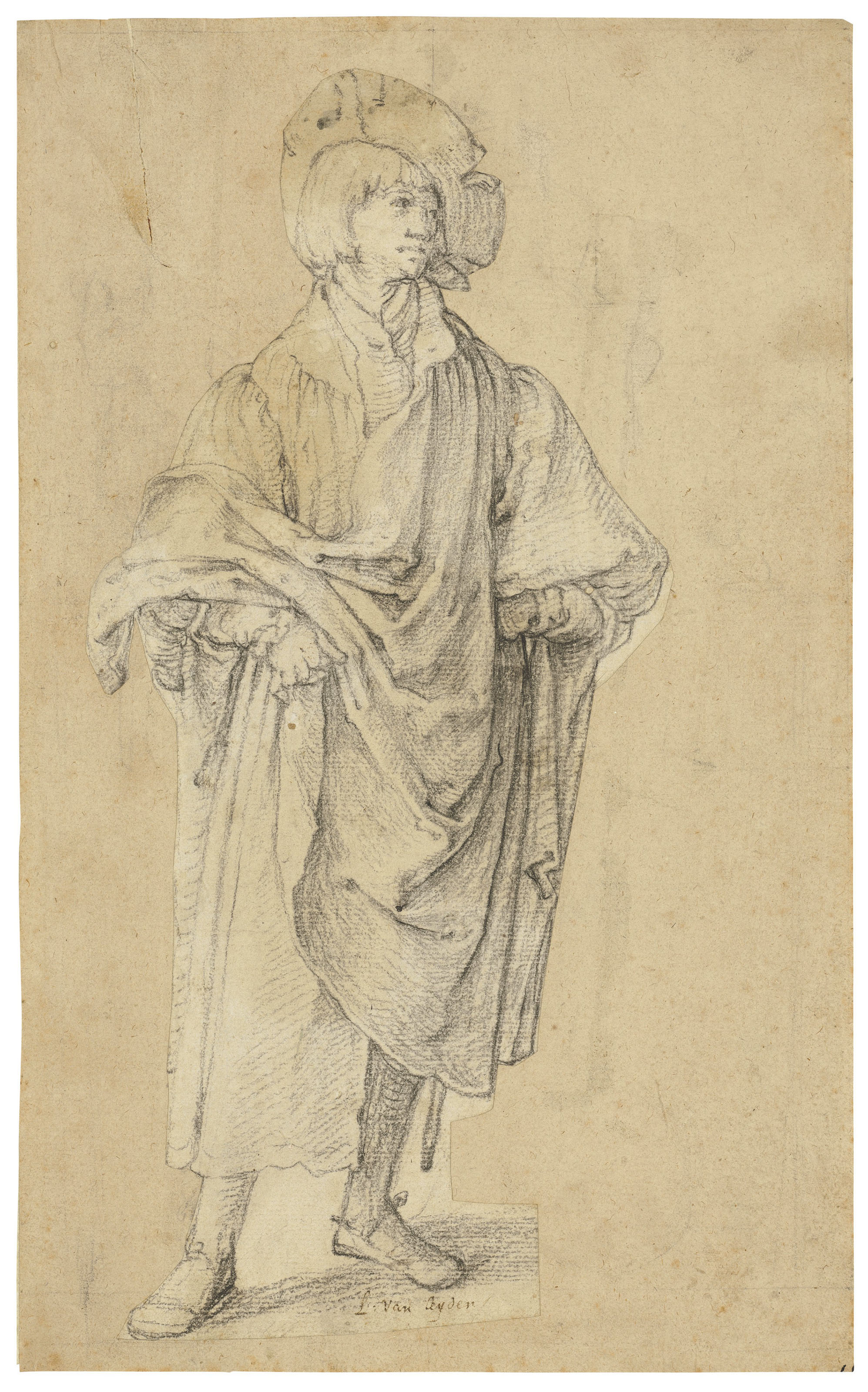 Lucas van Leyden (Leiden 1489/1494-1533), A Young Man Standing. 11 x 5⅛  in (27.9 x 13.2 cm). Sold for &pound;11,483,750 on 4 December 2018 at Christie&rsquo;s in London