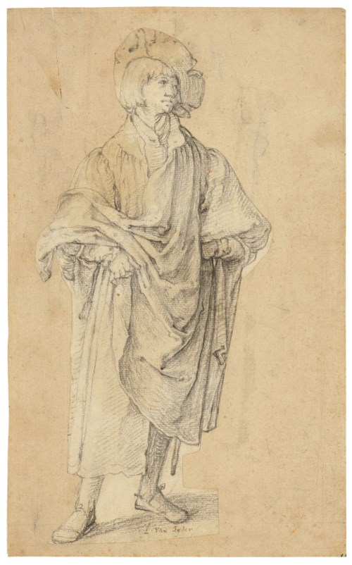 卢卡斯·范·莱顿（1489/1494-1533），《站立的年轻人》，11 x 5⅛ 吋（27.9 x 13.2公分）。此拍品于2018年12月4日在佳士得伦敦以11,483,750英镑成交。