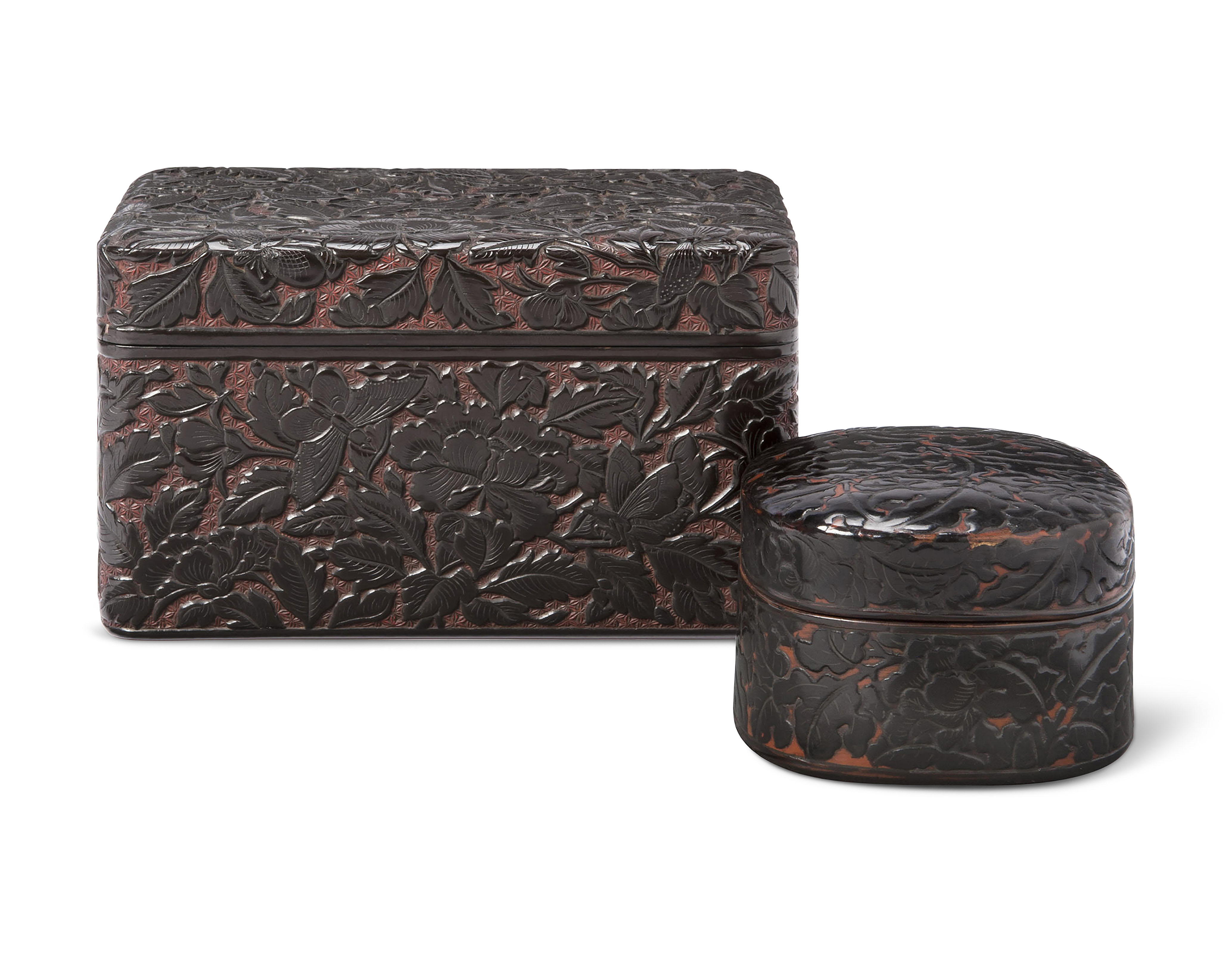 A JAPANESE BOX FOR TEA CEREMONY UTENSILS (CHABAKO) AND A SMALL JAPANESE