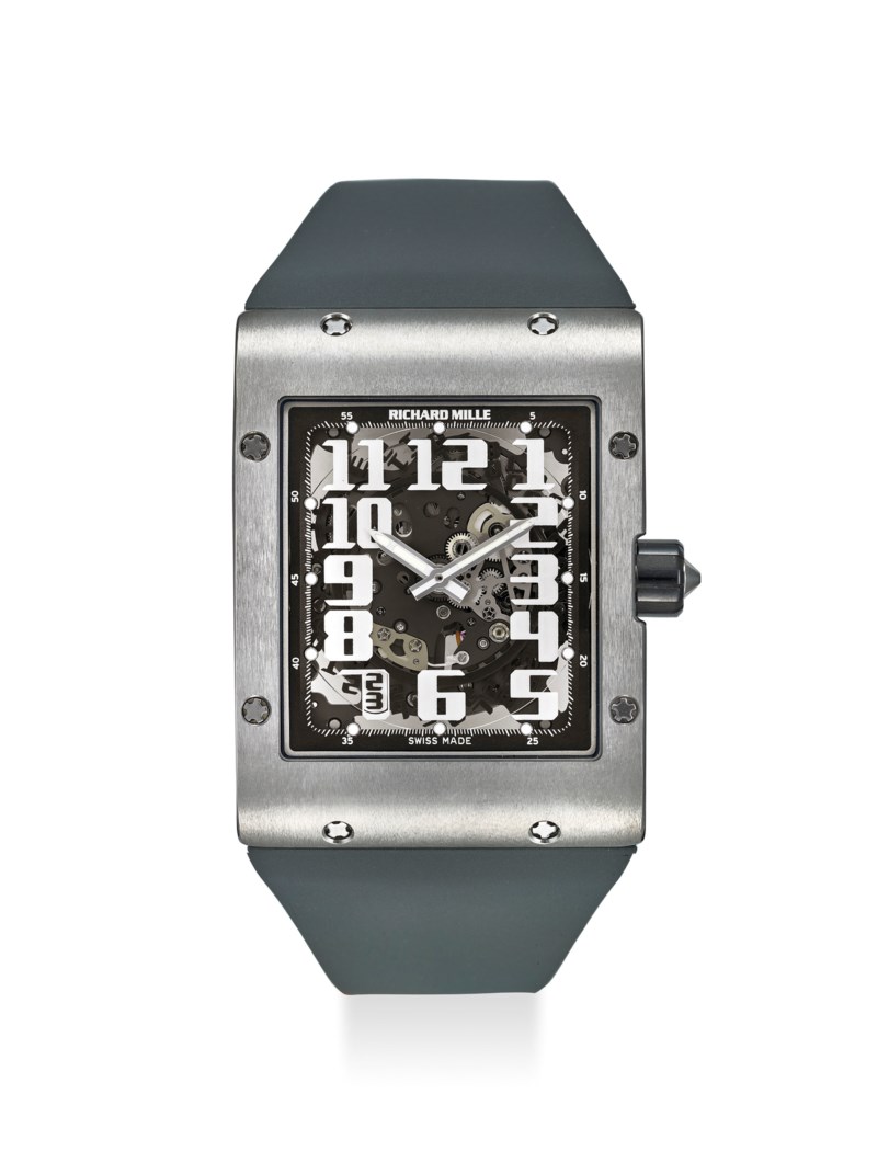 RICHARD MILLE AN EXTREMELY FINE TITANIUM EXTRA FLAT WRISTWATCH WITH