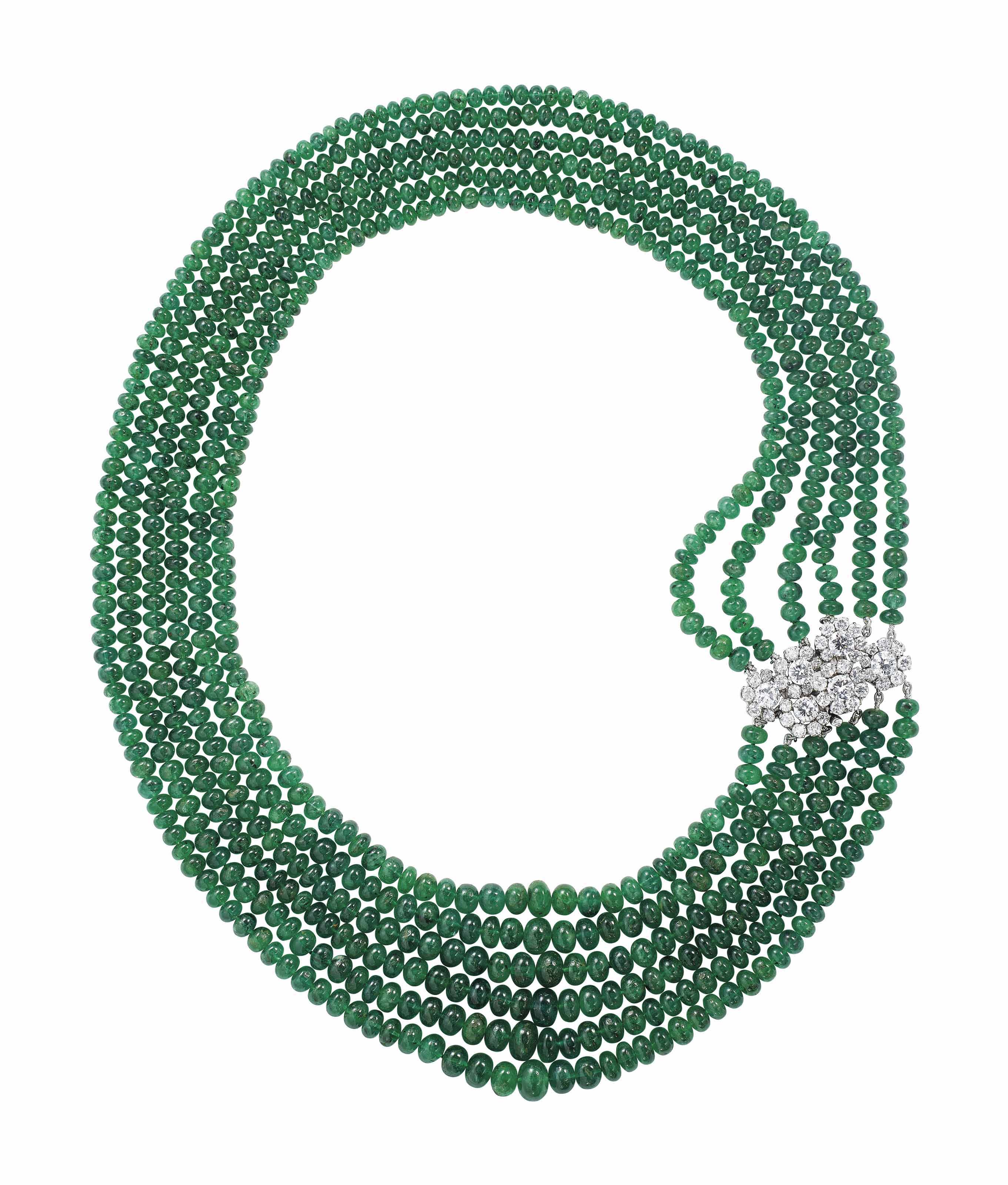 Van cleef emerald necklace Clearance
