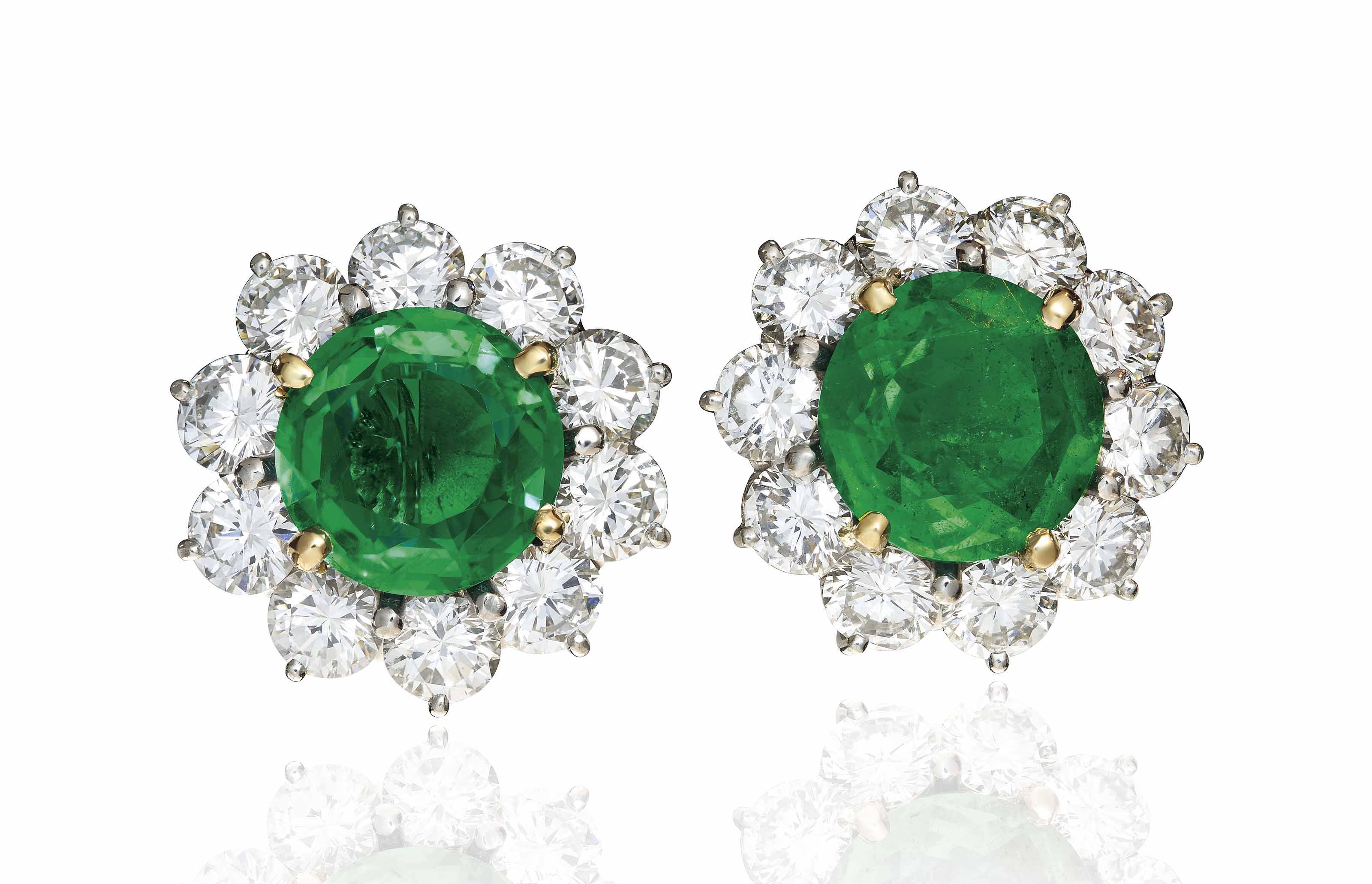 EMERALD AND DIAMOND EARRINGS, CARTIER Christie's
