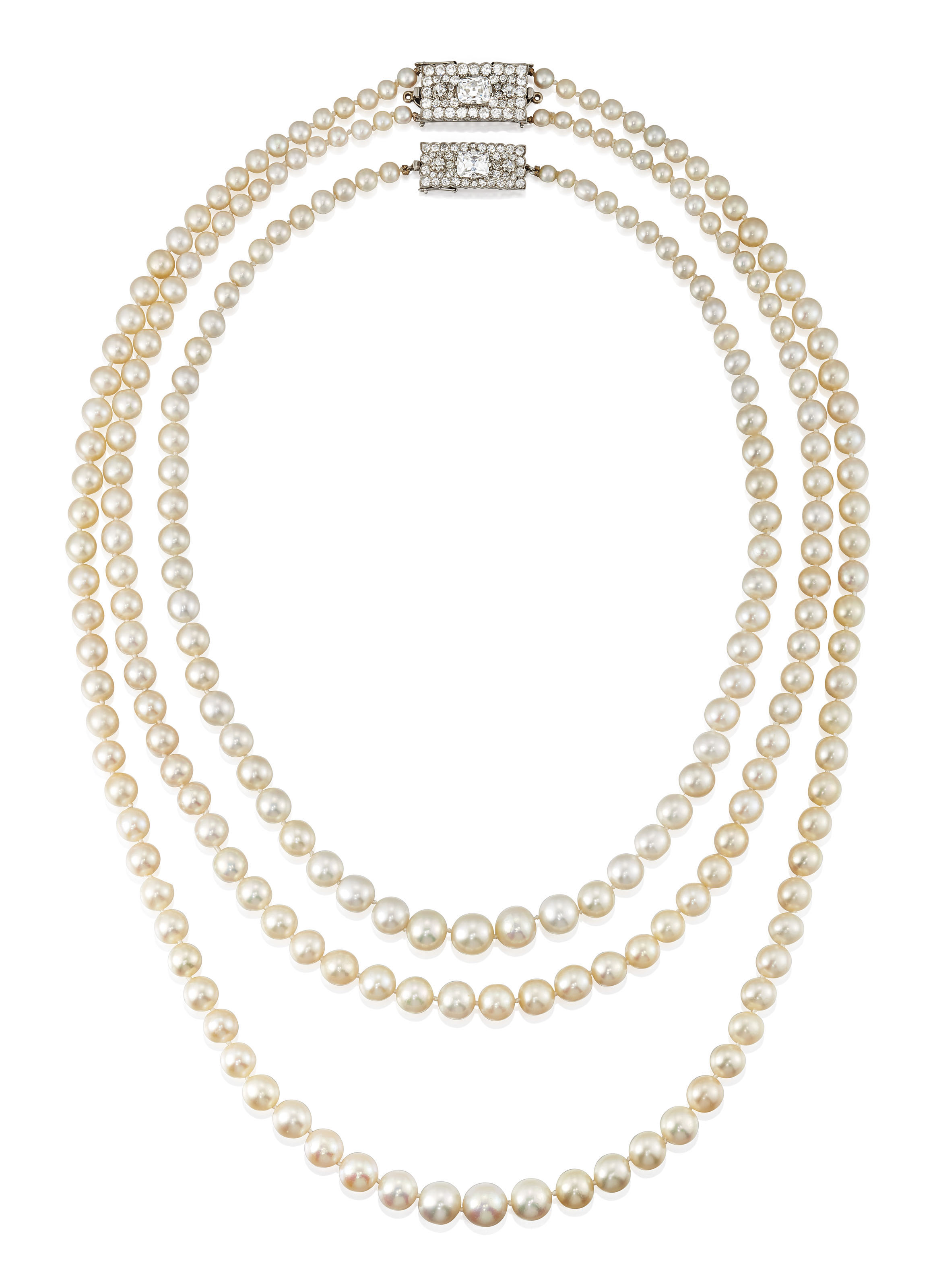 IMPORTANT NATURAL PEARL AND DIAMOND NECKLACES, CARTIER Christie's