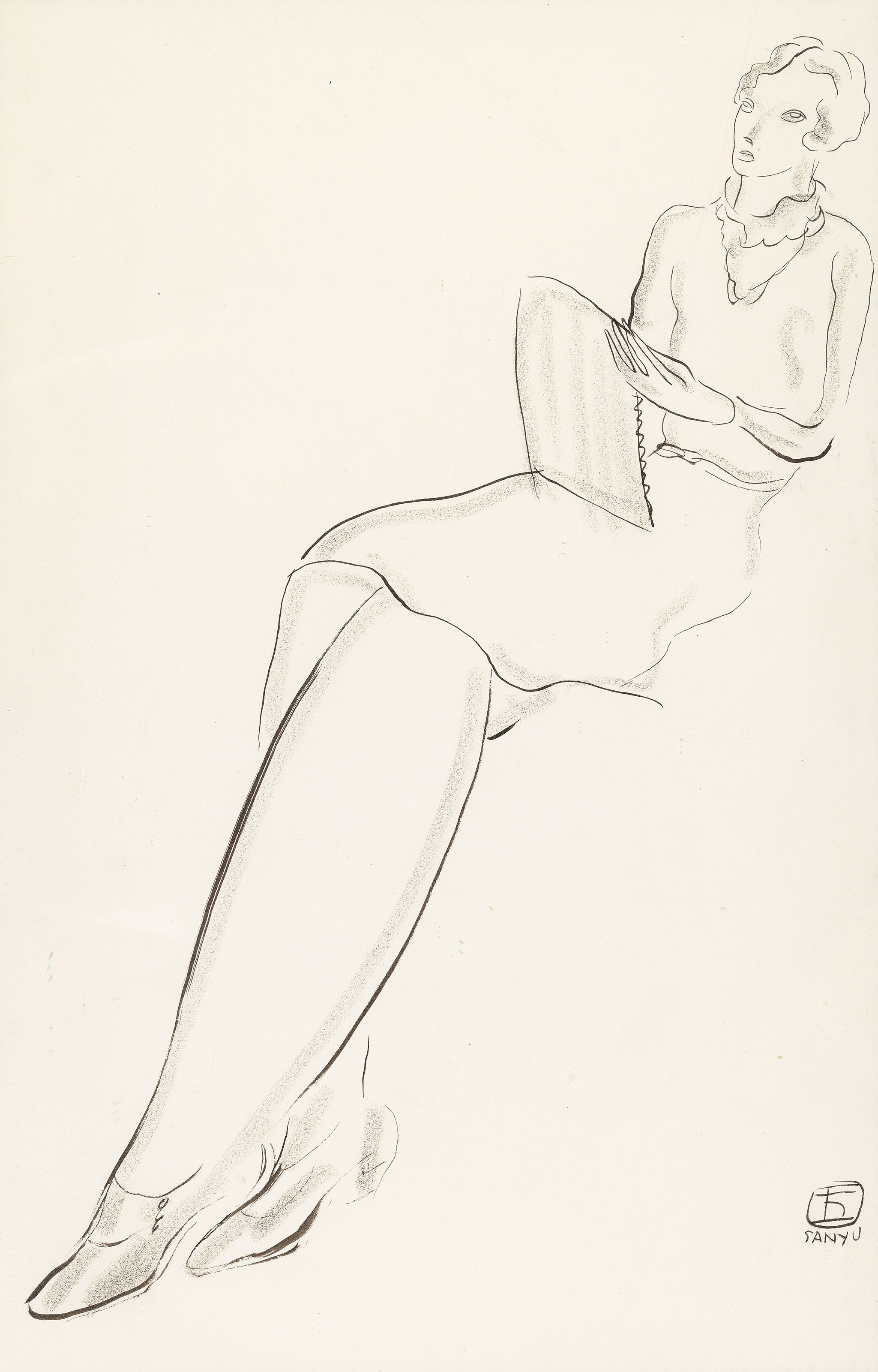 Lady sketching