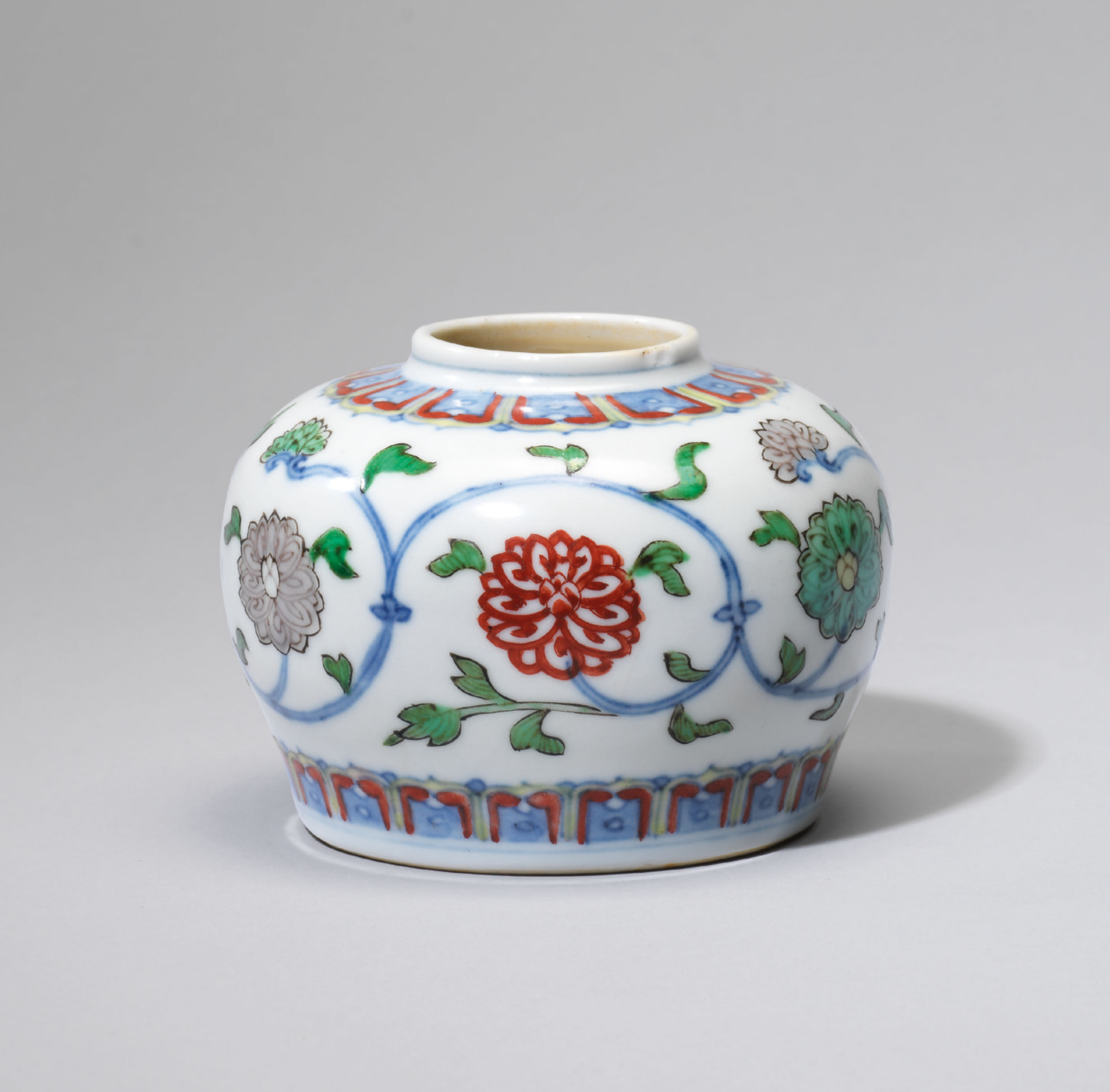 Image result for A wucai âScrolling Lotusâ jar, Kangxi period (1662-1722)