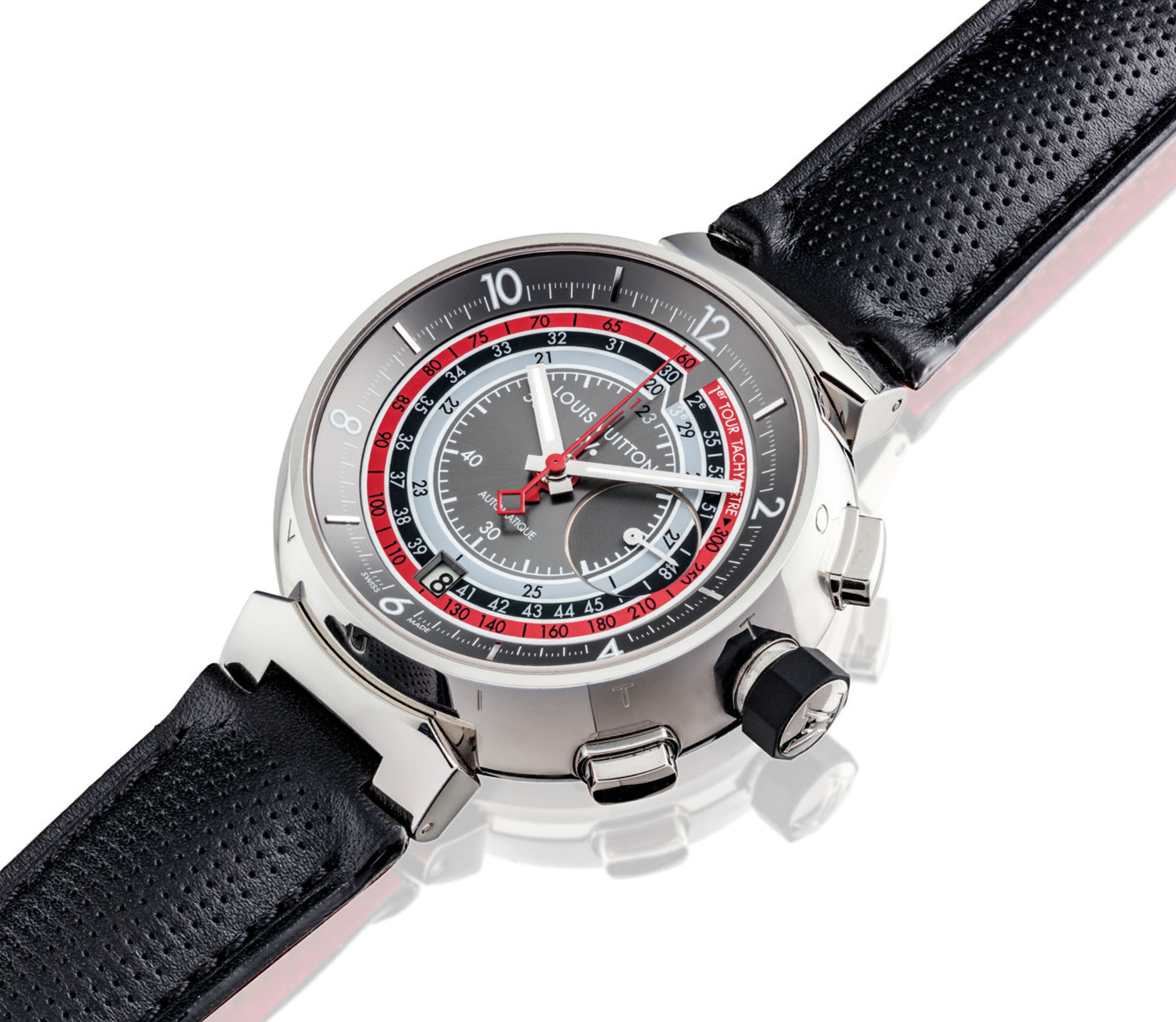 LOUIS VUITTON A STAINLESS STEEL LIMITED EDITION AUTOMATIC CHRONOGRAPH