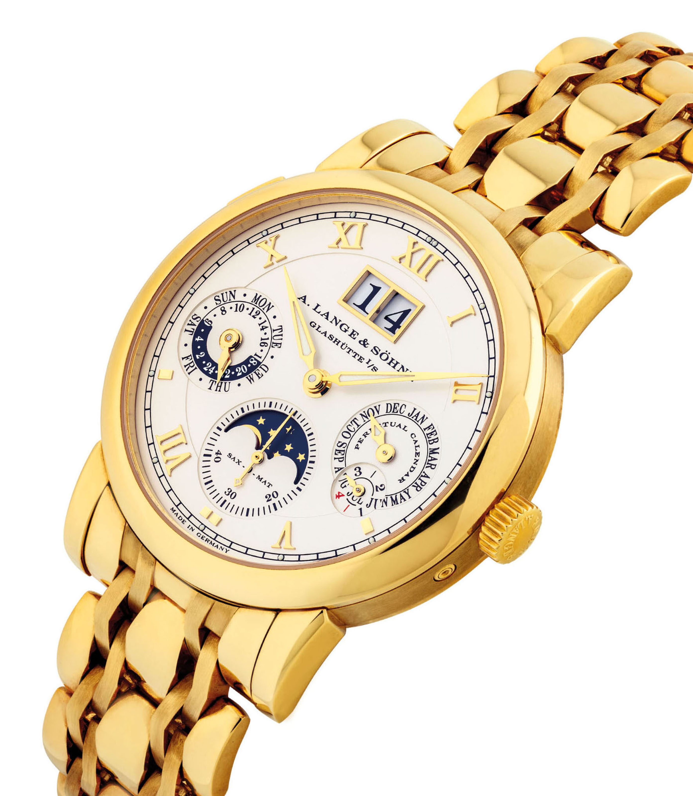 A. LANGE & SÖHNE. A FINE 18K GOLD AUTOMATIC PERPETUAL CALENDAR