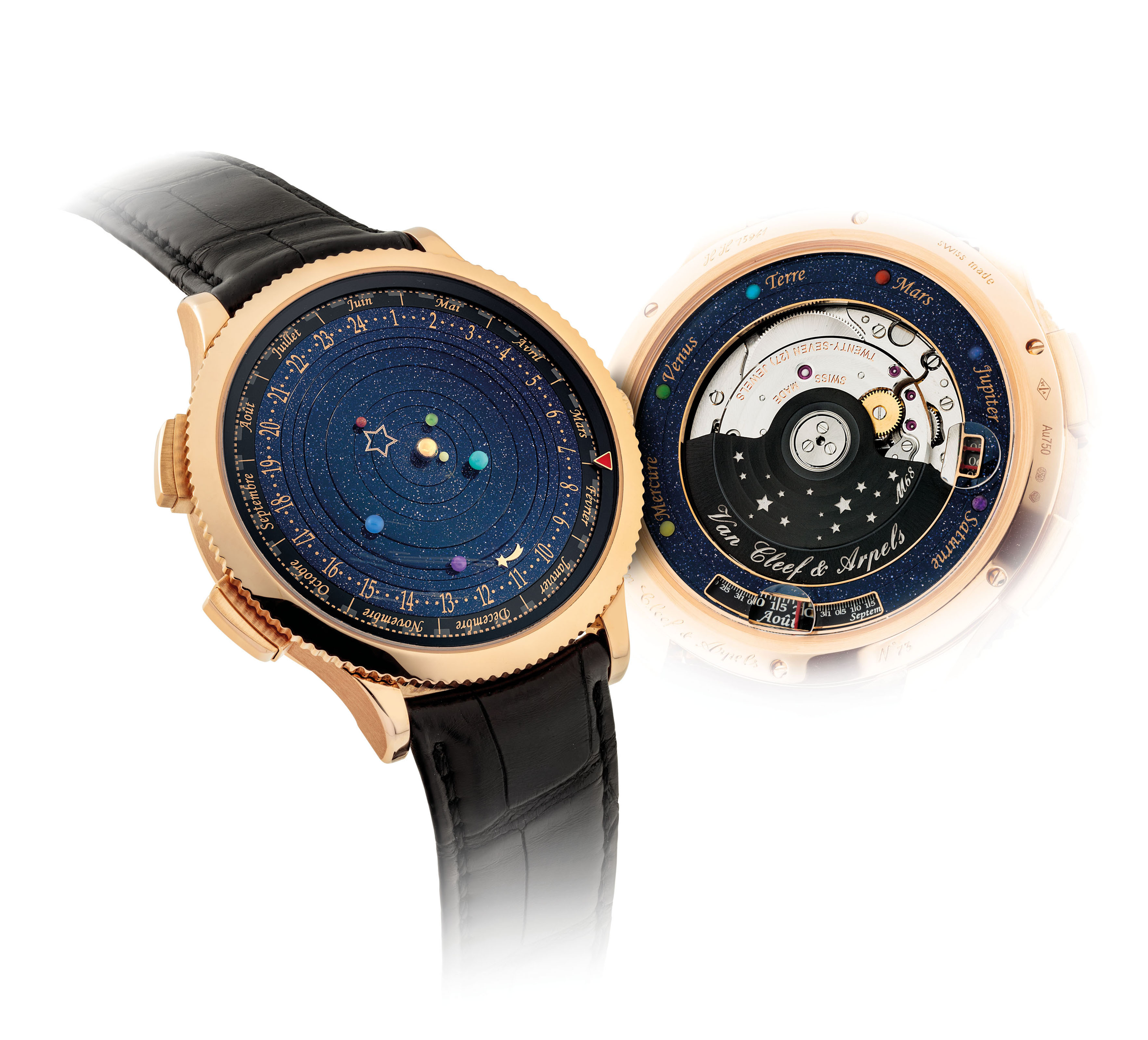 CARTIER. A VERY FINE AND RARE 18K GOLD MINUTE REPEATING PERPETUAL