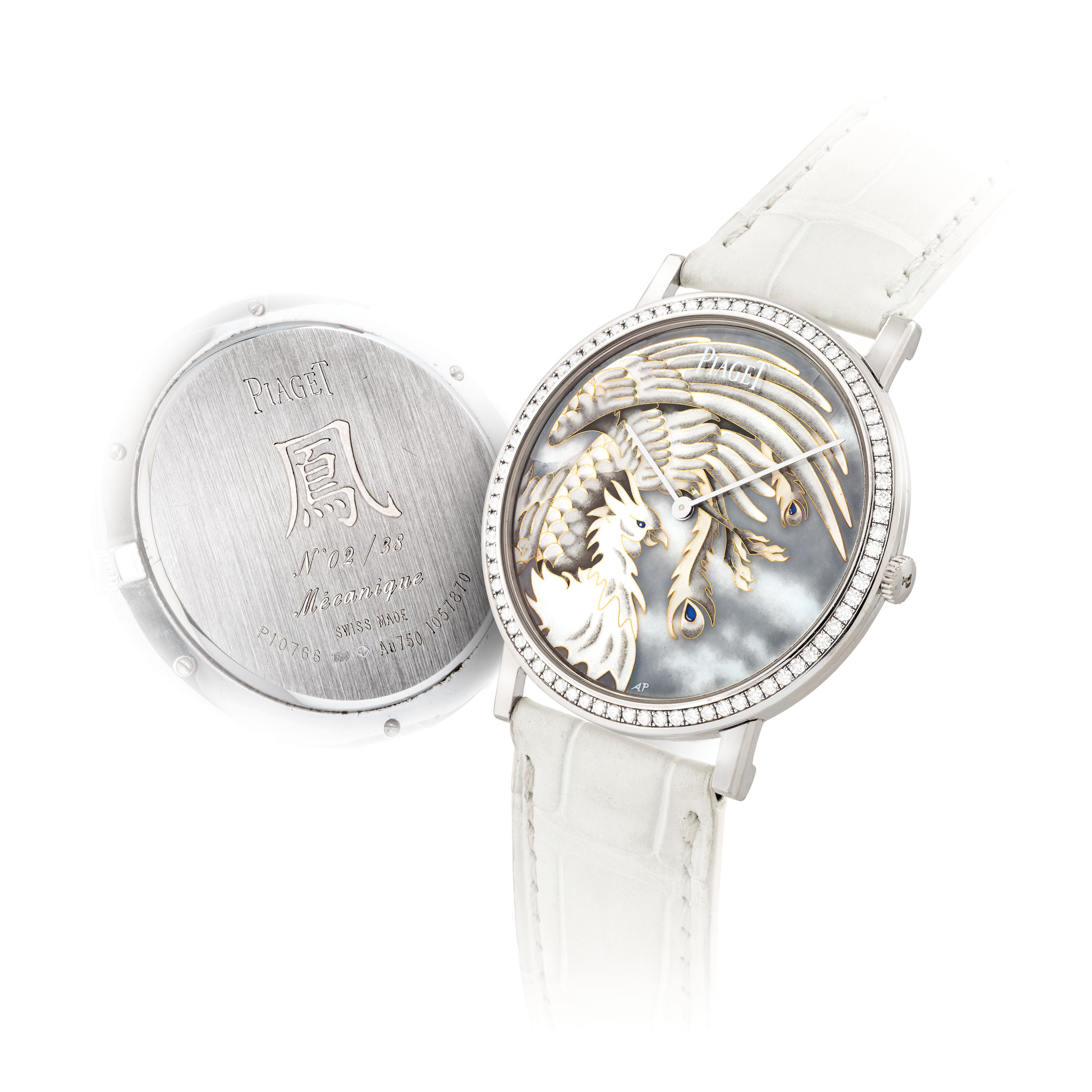 PIAGET. A FINE AND VERY RARE 18K WHITE auctions price archive