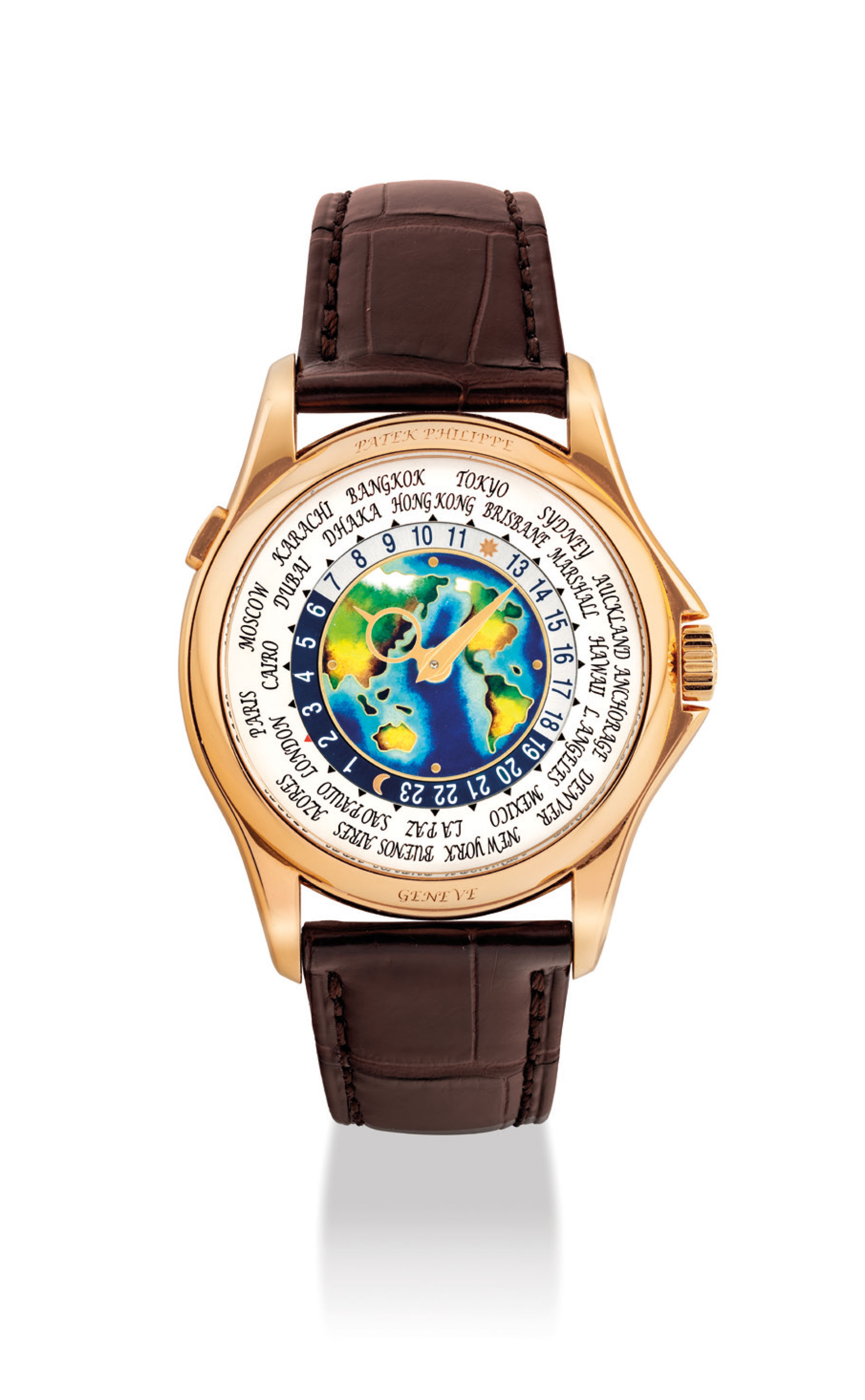 patek philippe world time enamel dial