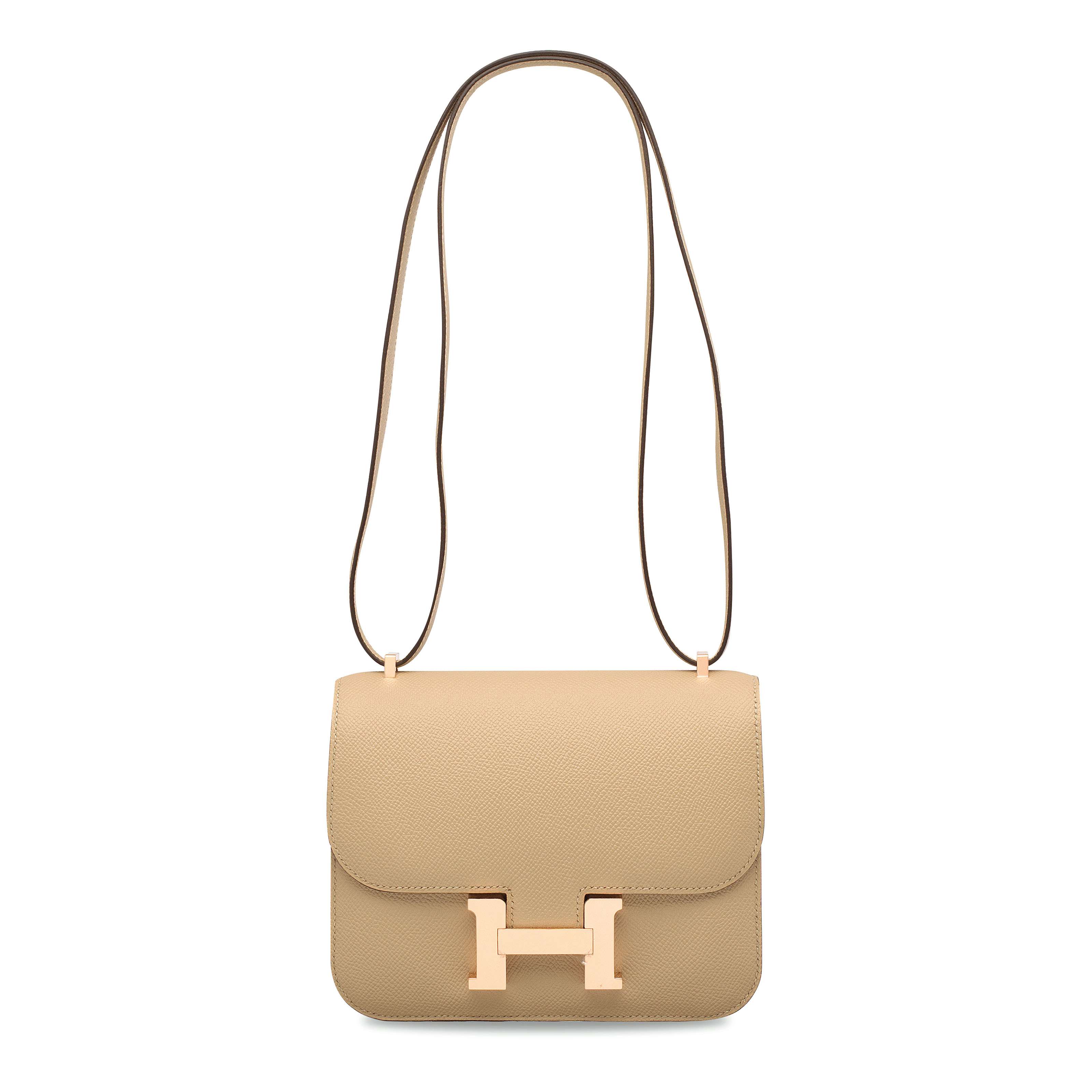 A trench &amp; sable Epsom leather verso mini Constance 18 with permabrass hardware, Herm&egrave;s, 2017. 18 w x 15 h x 4 d cm. Estimate: HK$50,000-70,000. Offered in Handbags &amp; Accessories  on 30 May at Christie&rsquo;s in Hong Kong
The platonic ideal of a crossbody: neutral, golden, compact, and distinctively Herm&egrave;s.


    .captiondesc { font-family: LyonRegular, Arial, Helvetica, sans-serif!important; font-size: 20px!important; line-height: 30px!important; color: #000000!important; weight: normal!important; padding-top: 30px!important; }
