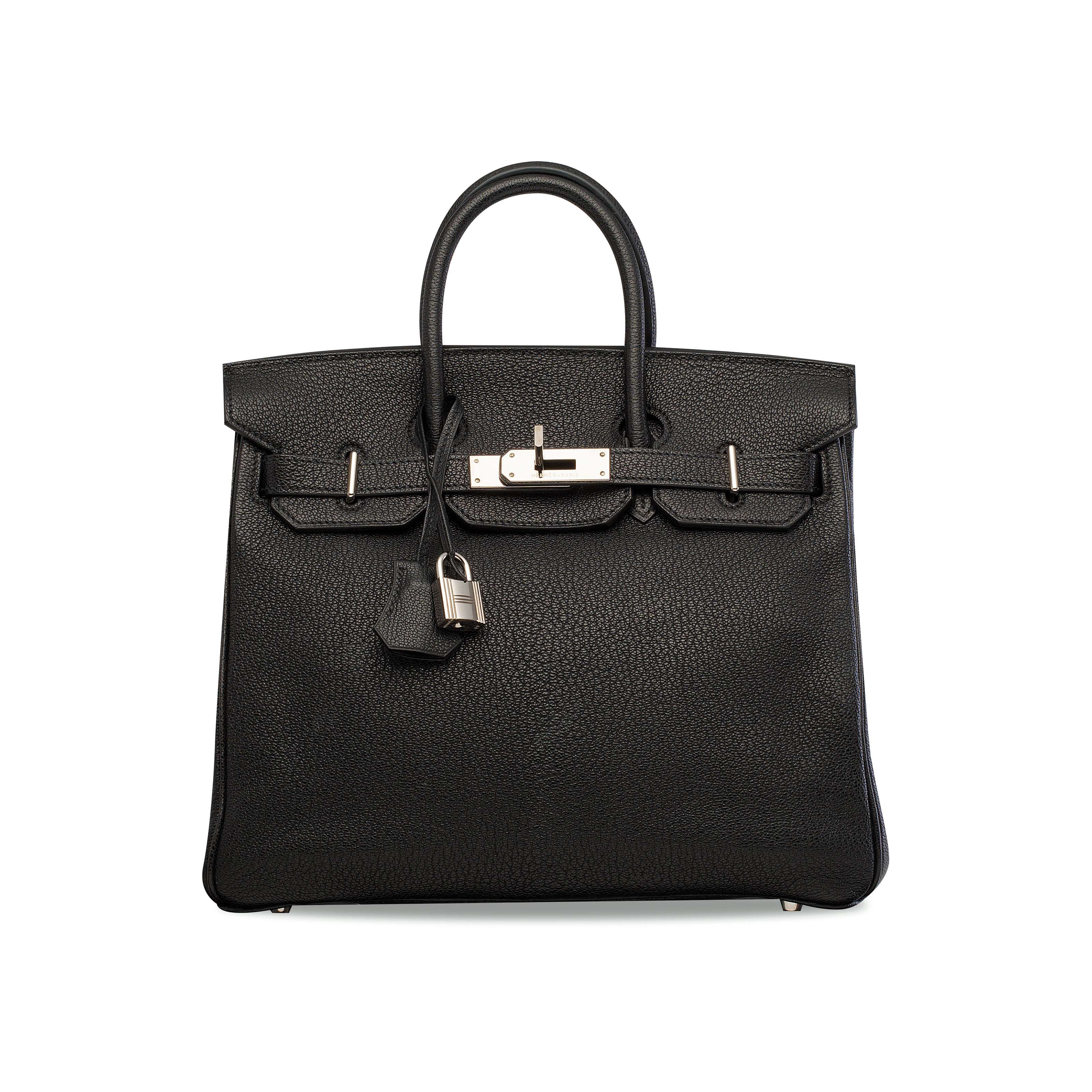 A BLACK CHEVRE LEATHER HAC BIRKIN 28 WITH PALLADIUM HARDWARE HERMES 2008 Christie s