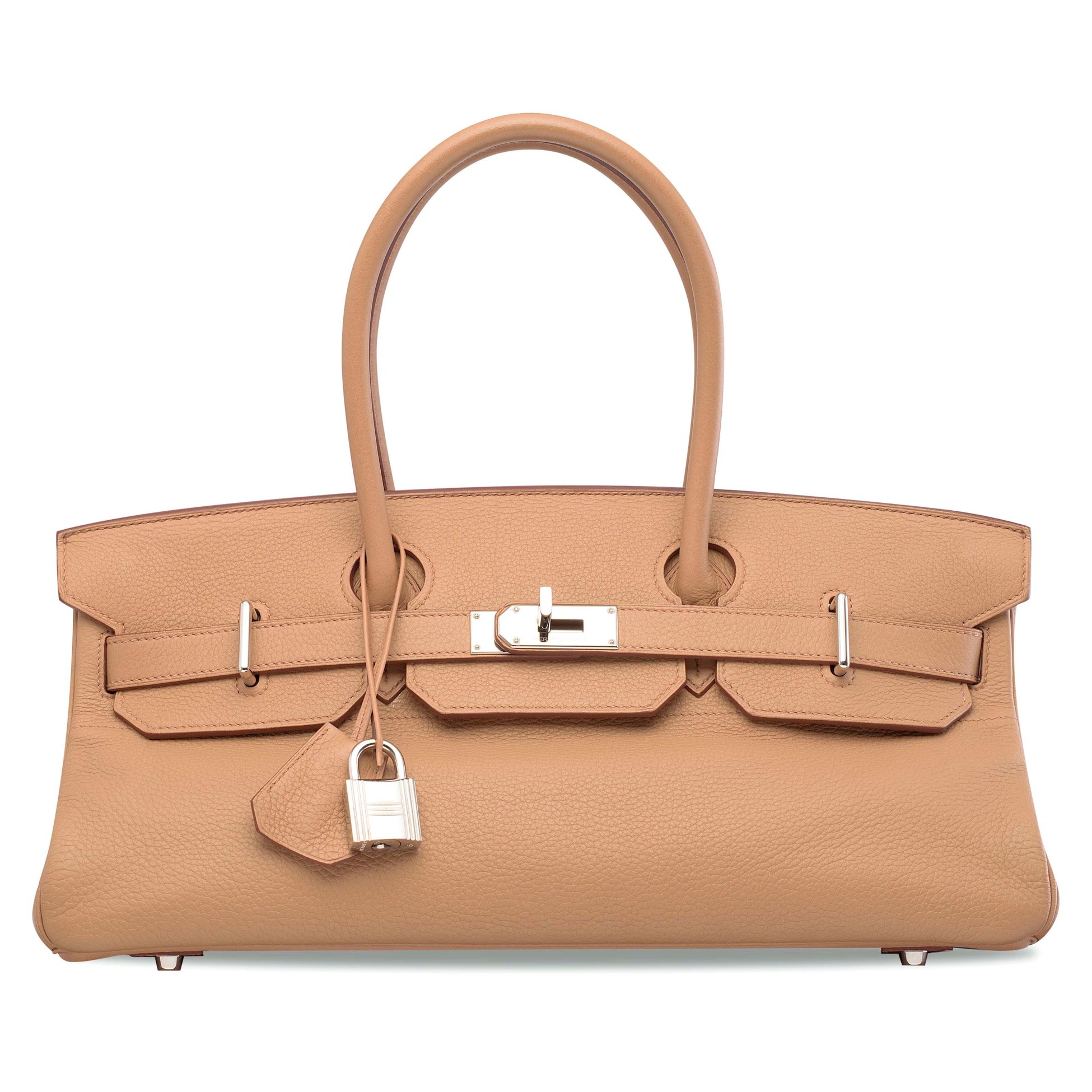 A TABAC CAMEL CLÉMENCE LEATHER JPG SHOULDER BIRKIN I WITH PALLADIUM