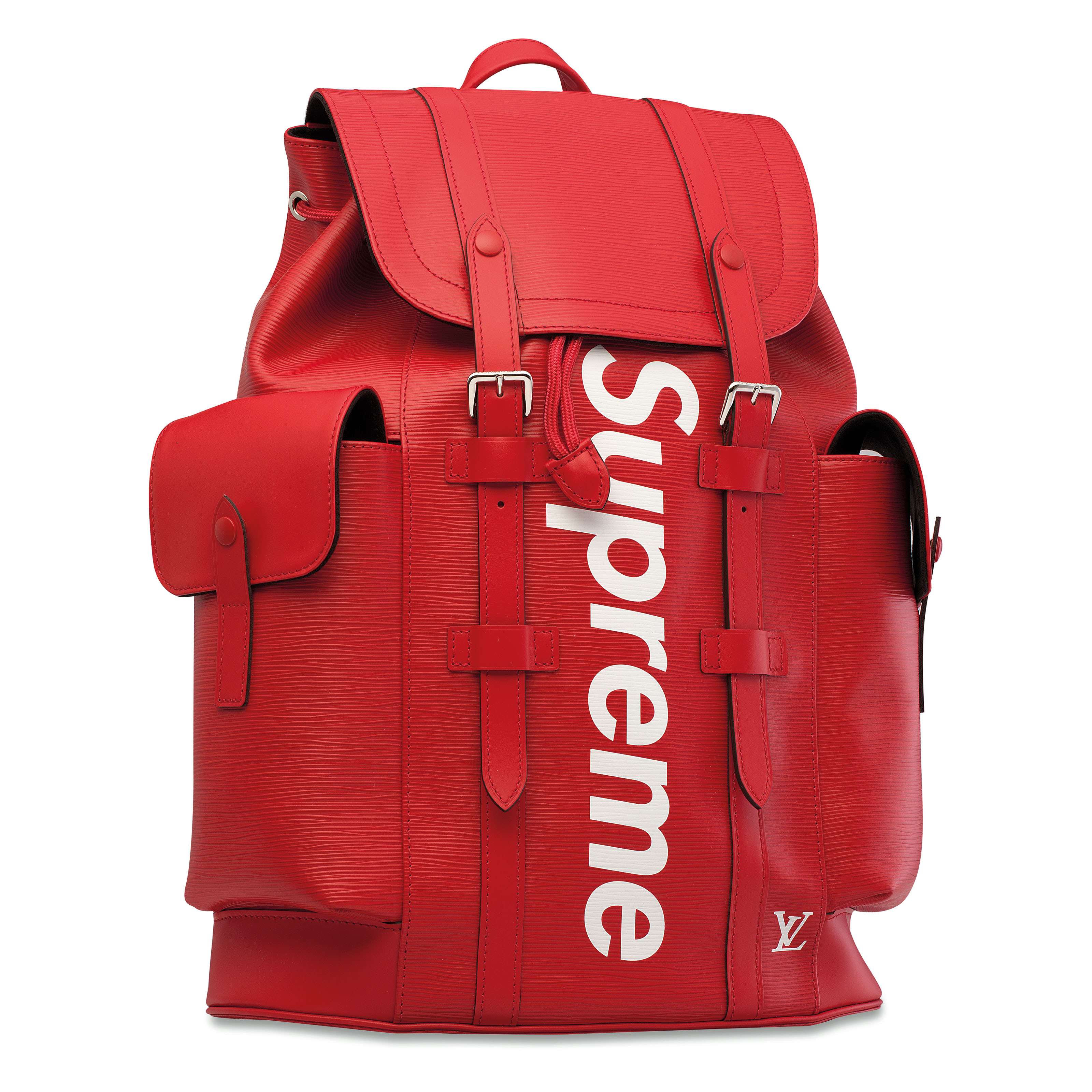 A LIMITED EDITION RED & WHITE EPI LEATHER CHRISTOPHER BACKPACK WITH ...