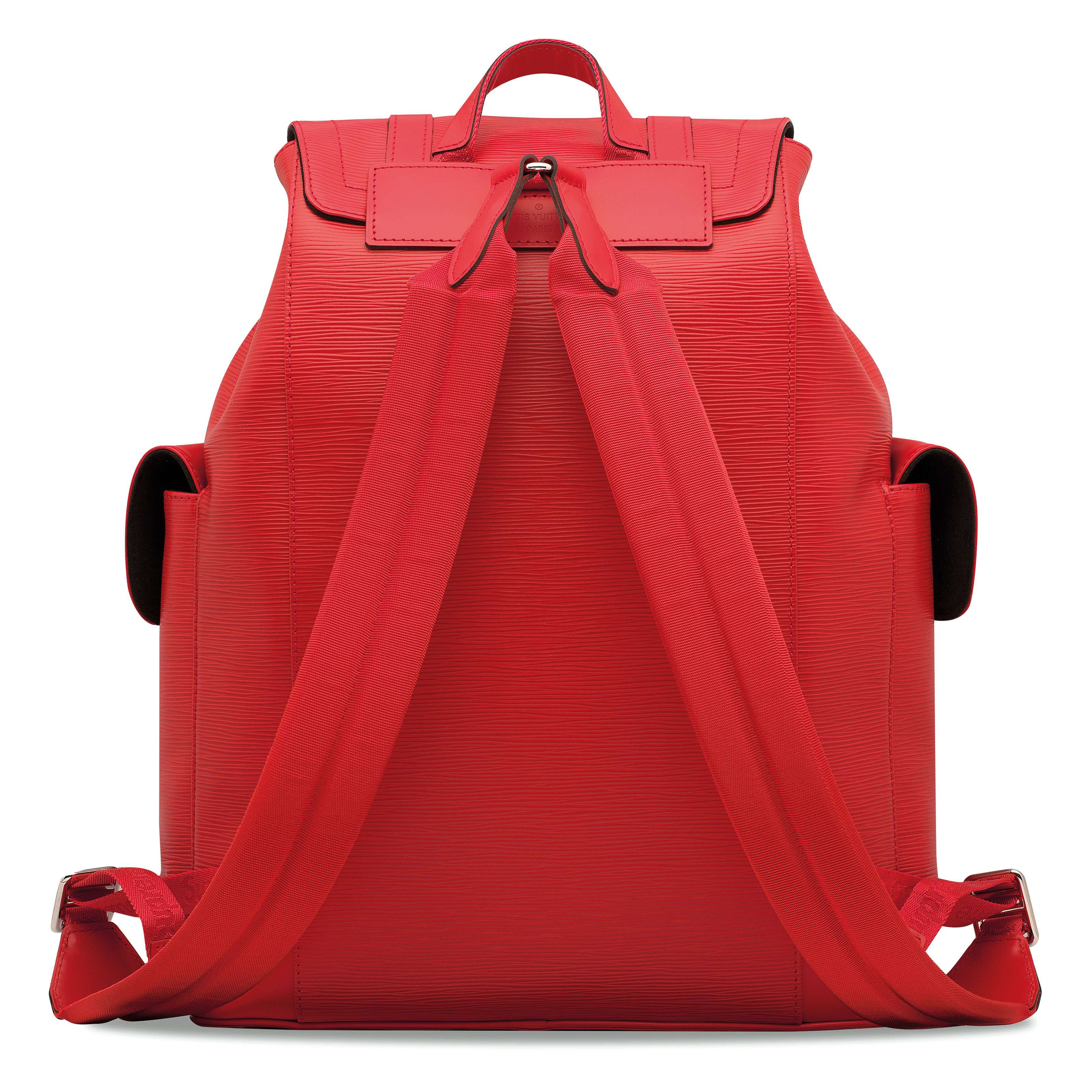 supreme red backpack leather