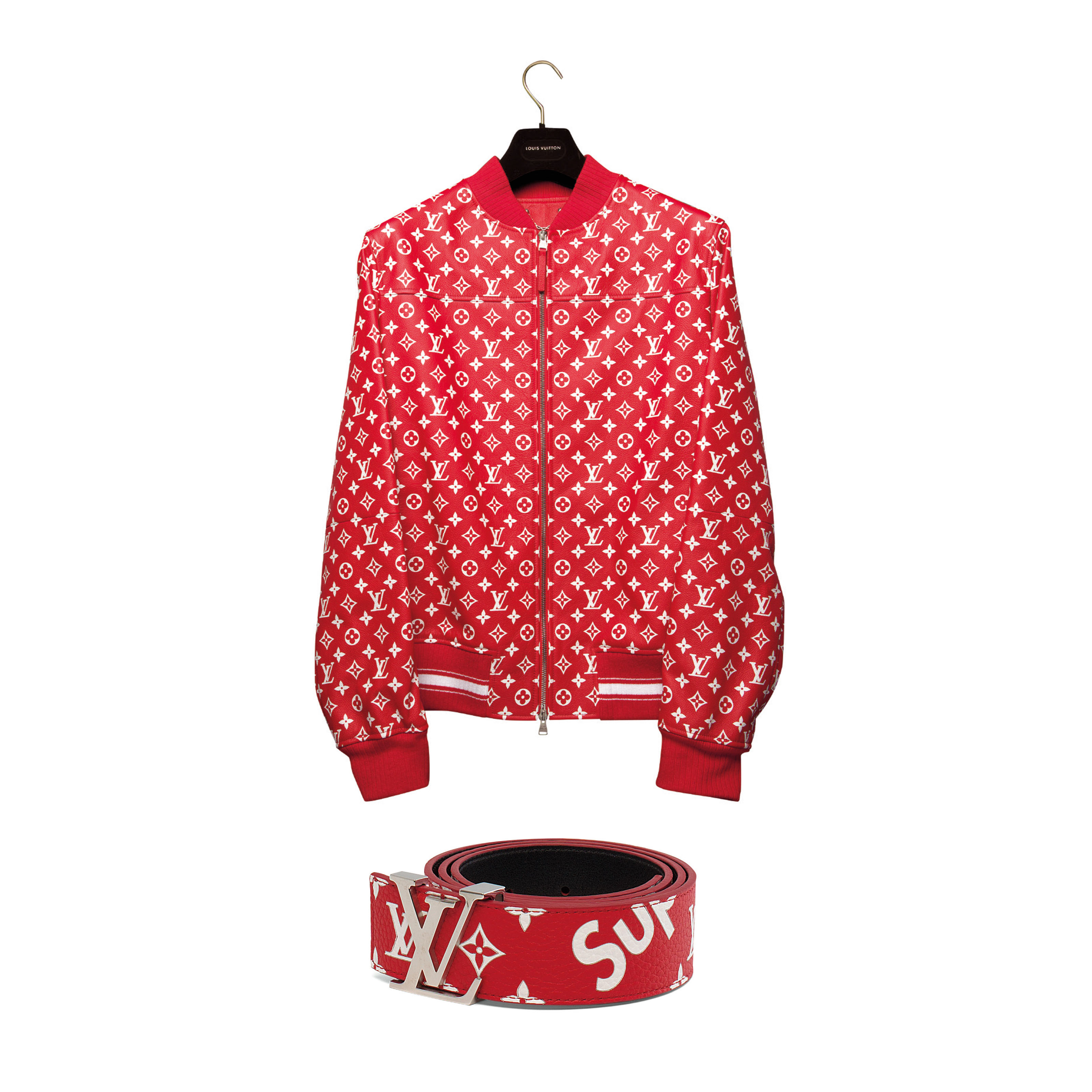 supreme jacket red and white