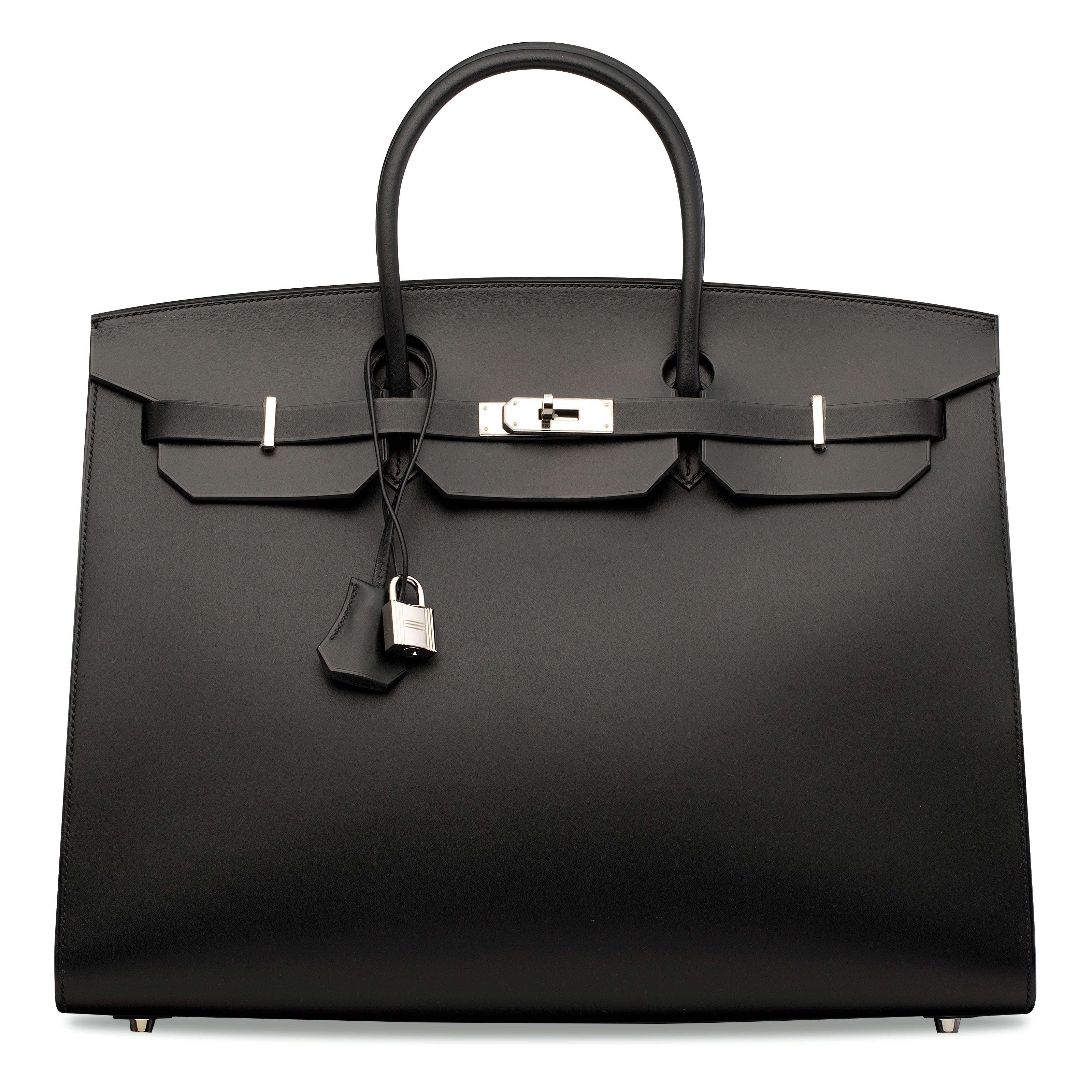 A LIMITED EDITION BLACK VACHE HUNTER LEATHER SELLIER BIRKIN 40 WITH PALLADIUM HARDWARE