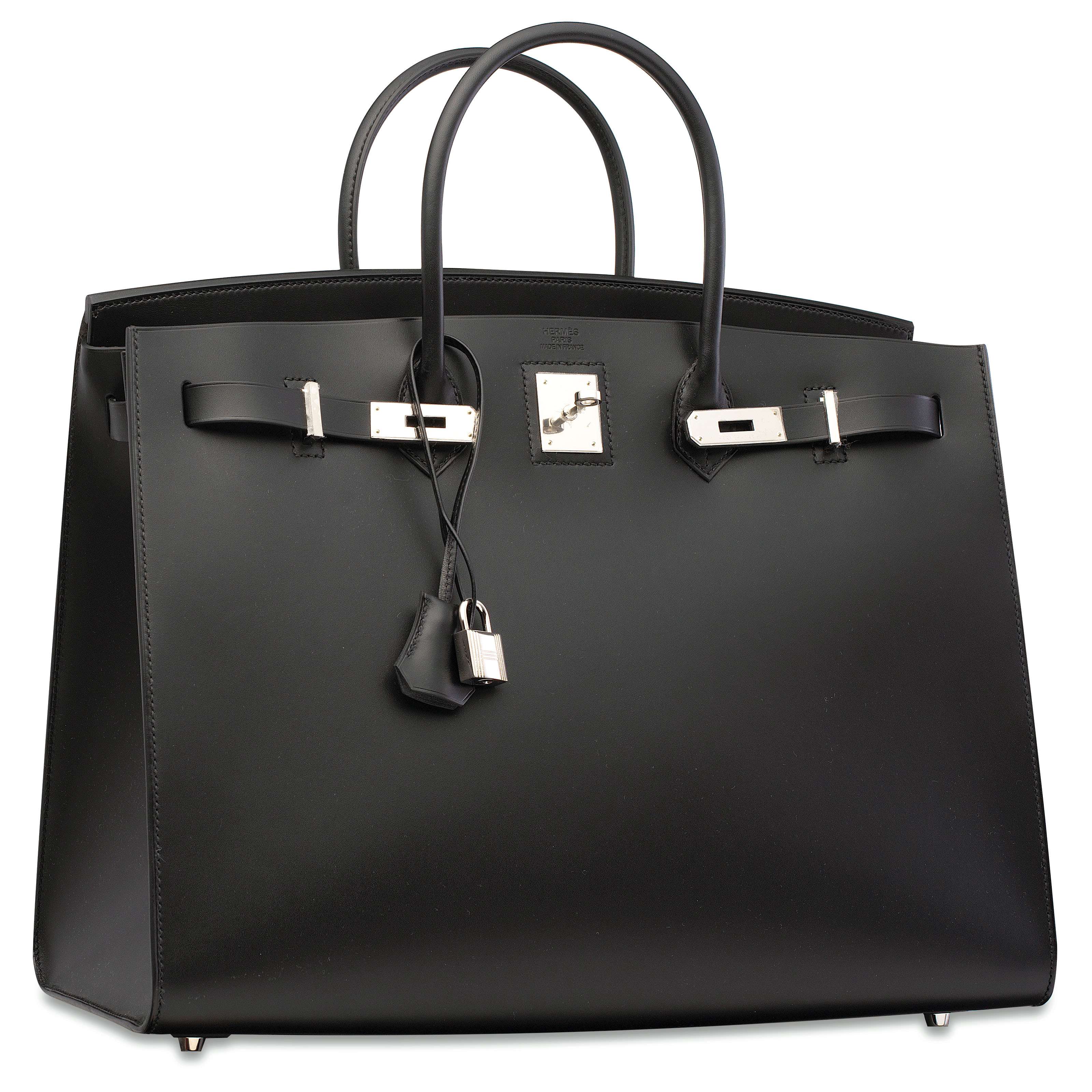 A LIMITED EDITION BLACK VACHE HUNTER LEATHER SELLIER BIRKIN 40 WITH