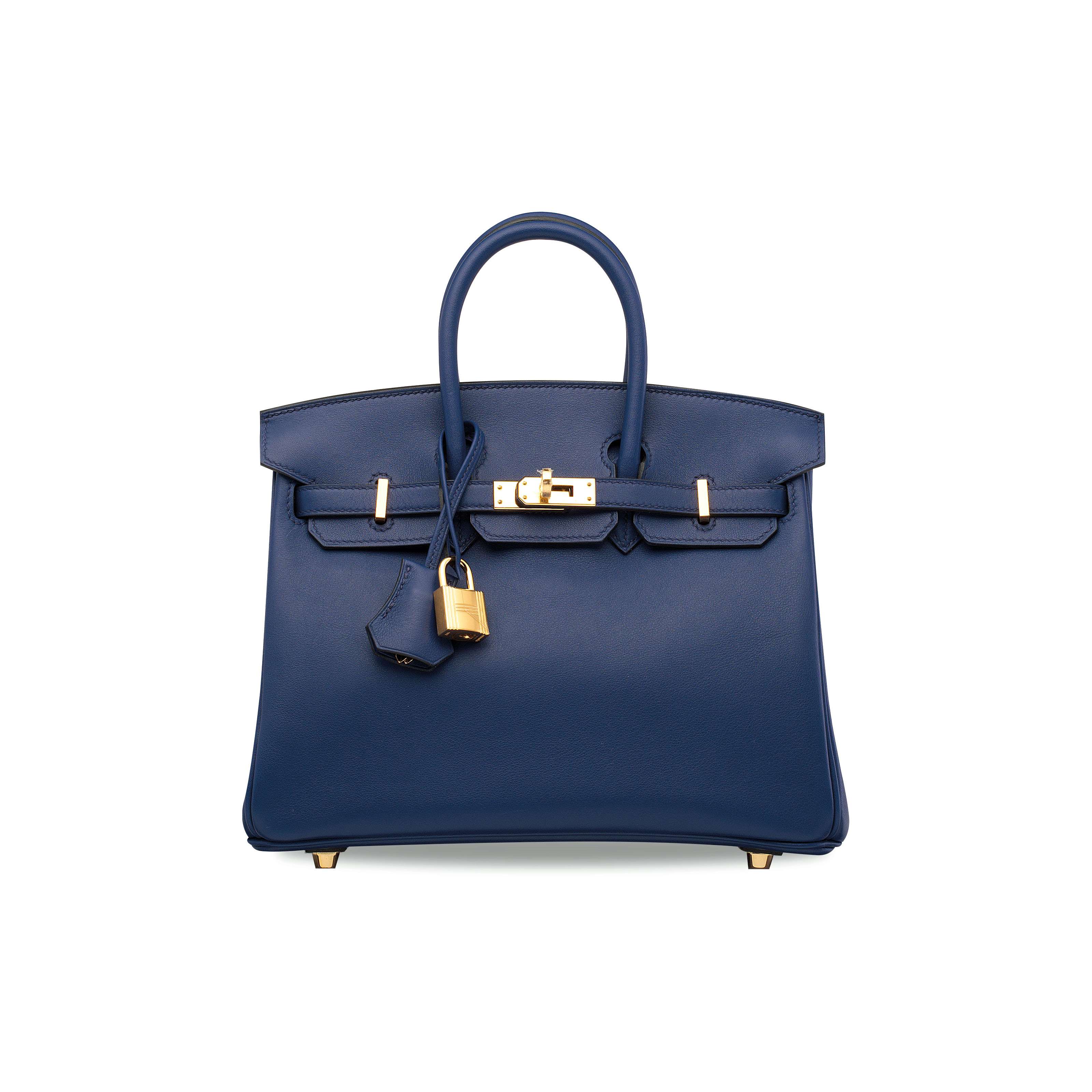 A BLEU SAPHIR SWIFT LEATHER BIRKIN 25 WITH GOLD HARDWARE , HERMÃS, 2018 | Christie's