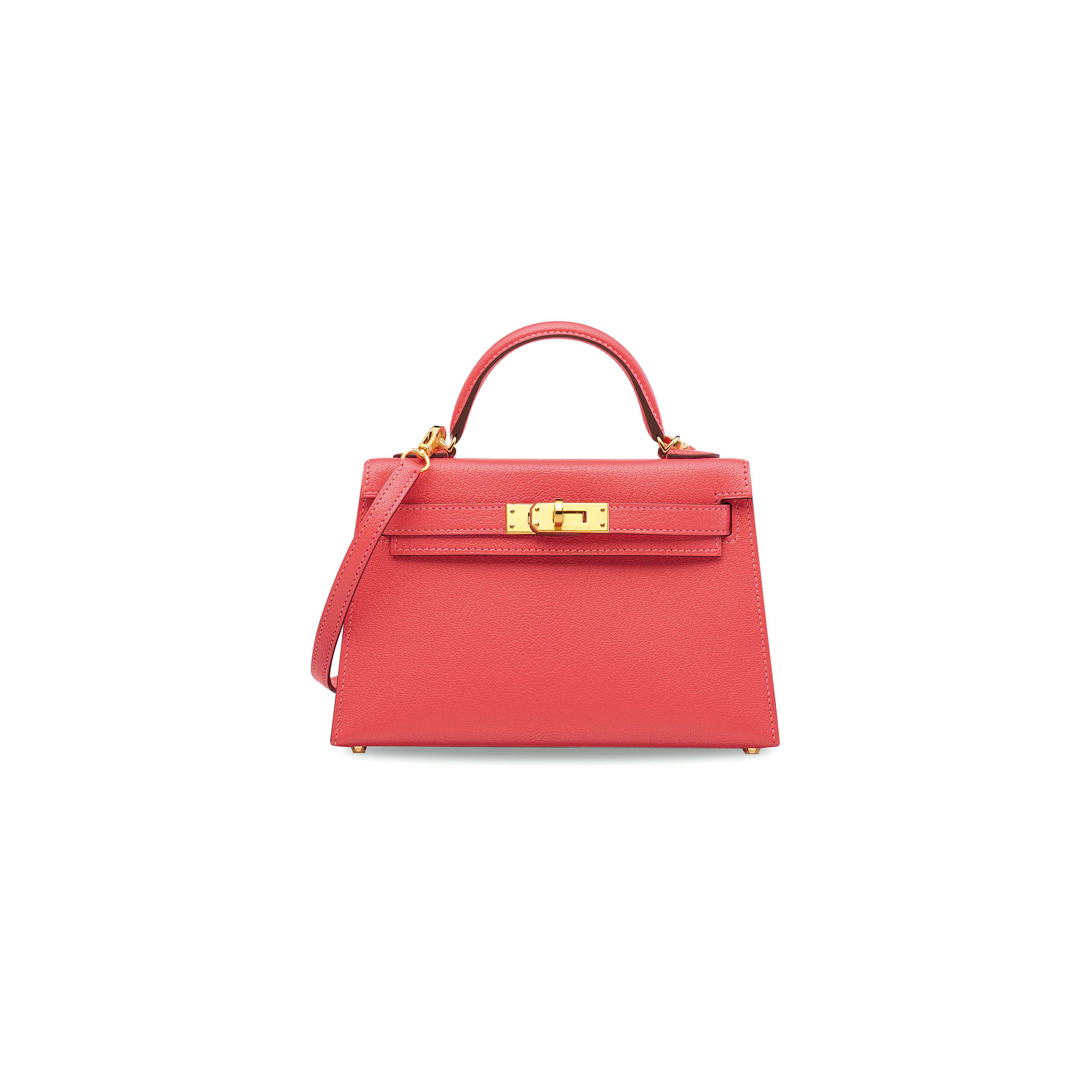 Hermes Kelly Mini 20 Rose Azalee Pink Chèvre Leather Gold Hardware