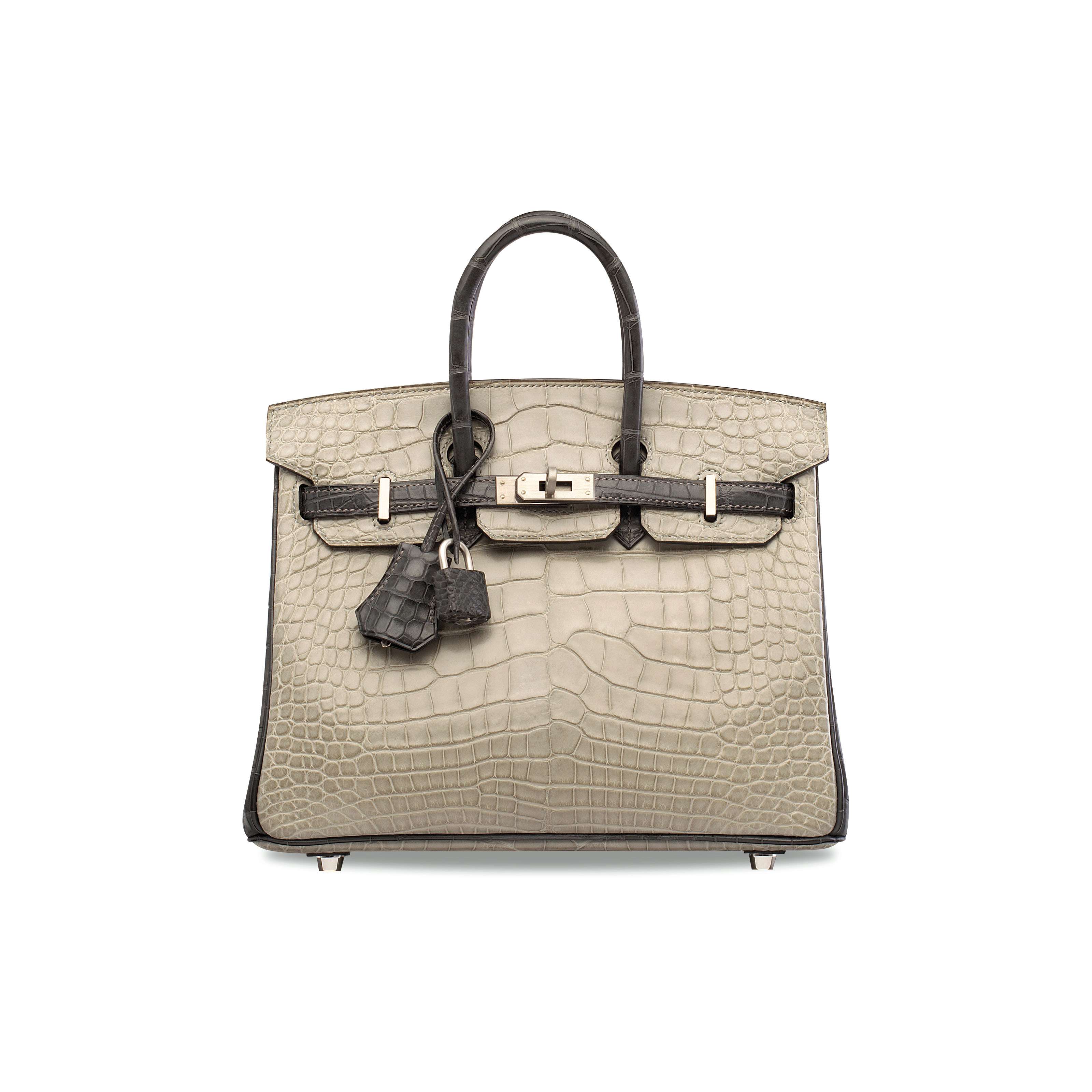 A Custom Matte Gris Perle Graphite Alligator Birkin 25
