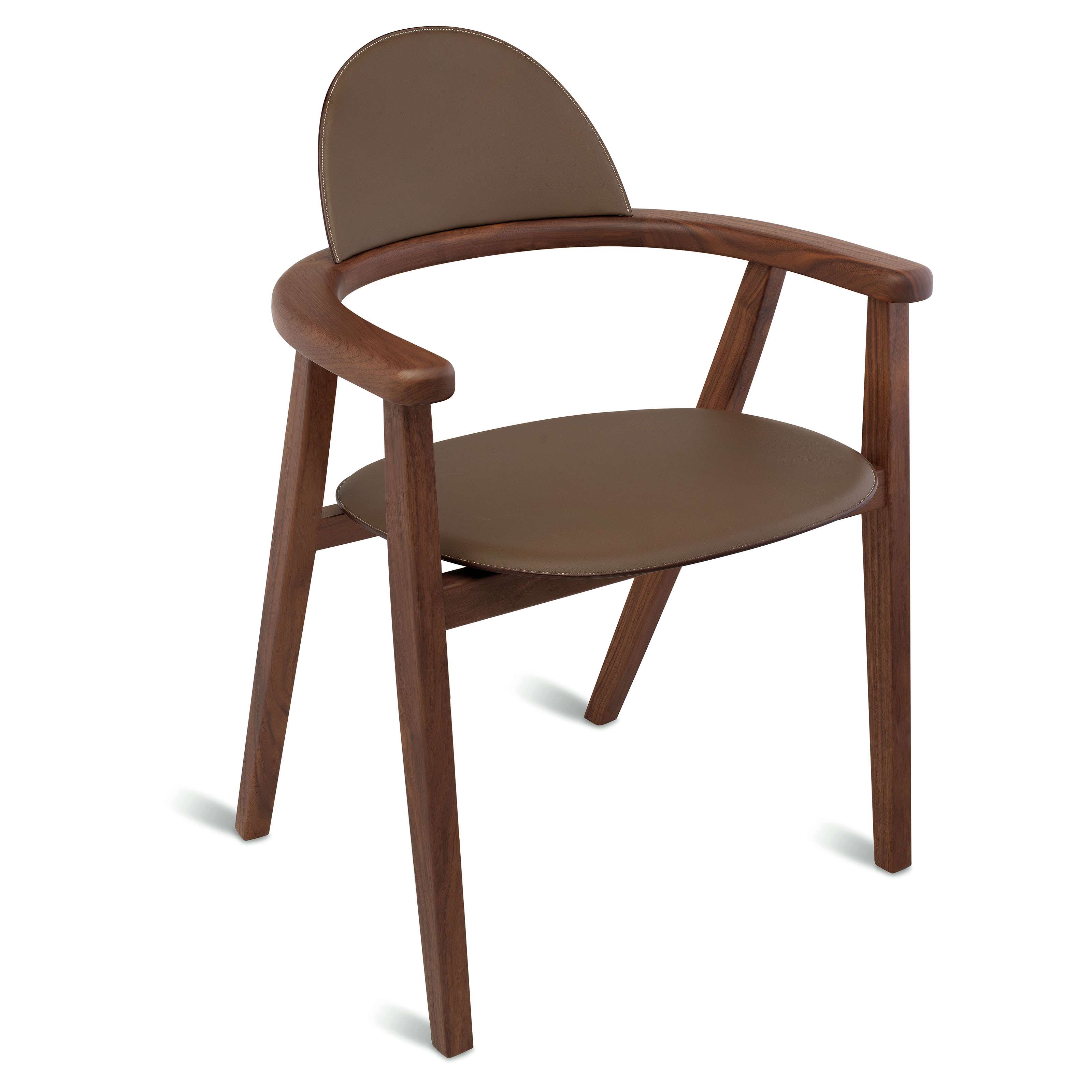 TWO ÉTAIN CLÉMENCE LEATHER WALNUT CANALETTO MÉTIERS CHAIRS, HERMÈS