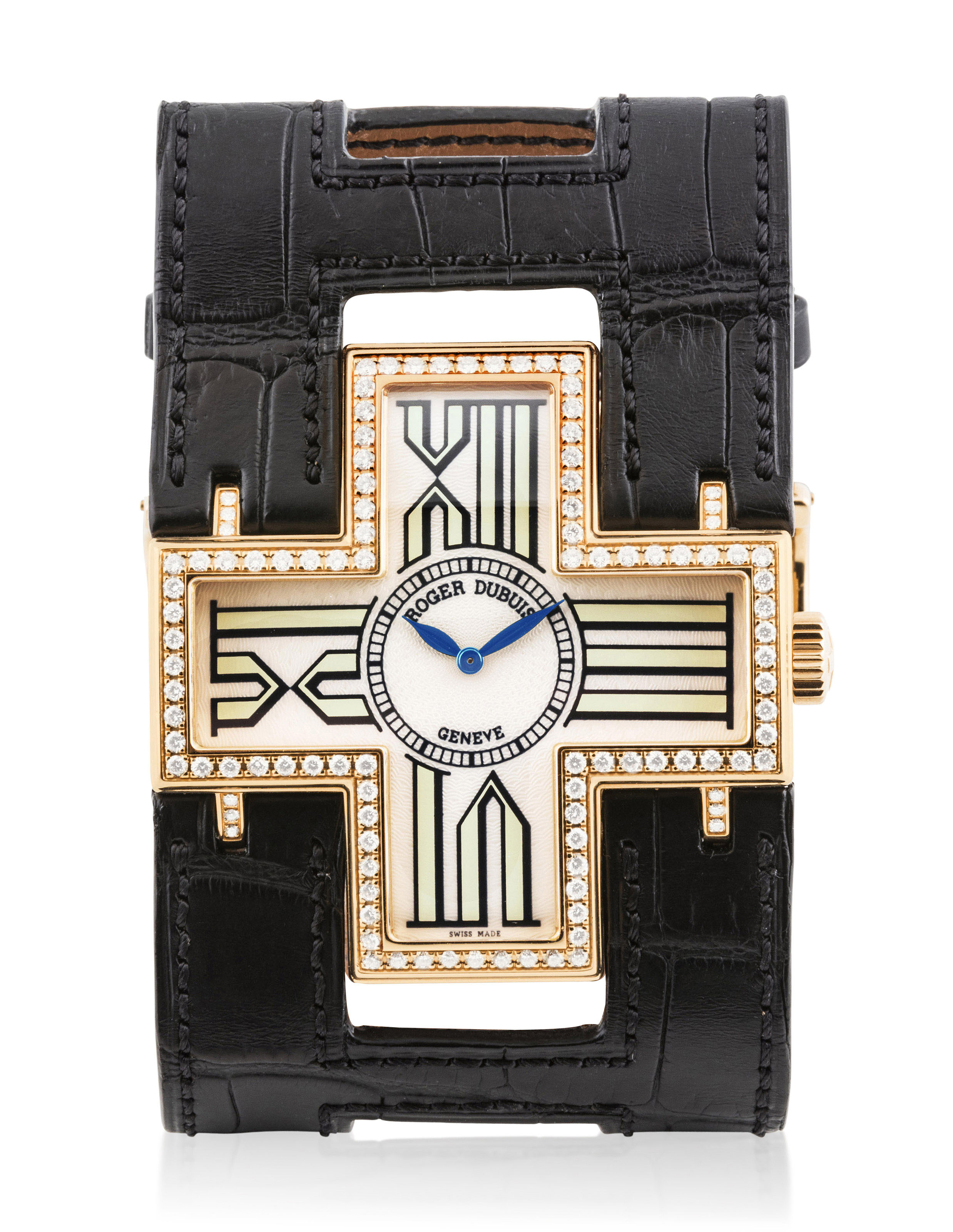 ROGER DUBUIS, LADY'S 18K PINK GOLD AND DIAMOND-SET LIMITED