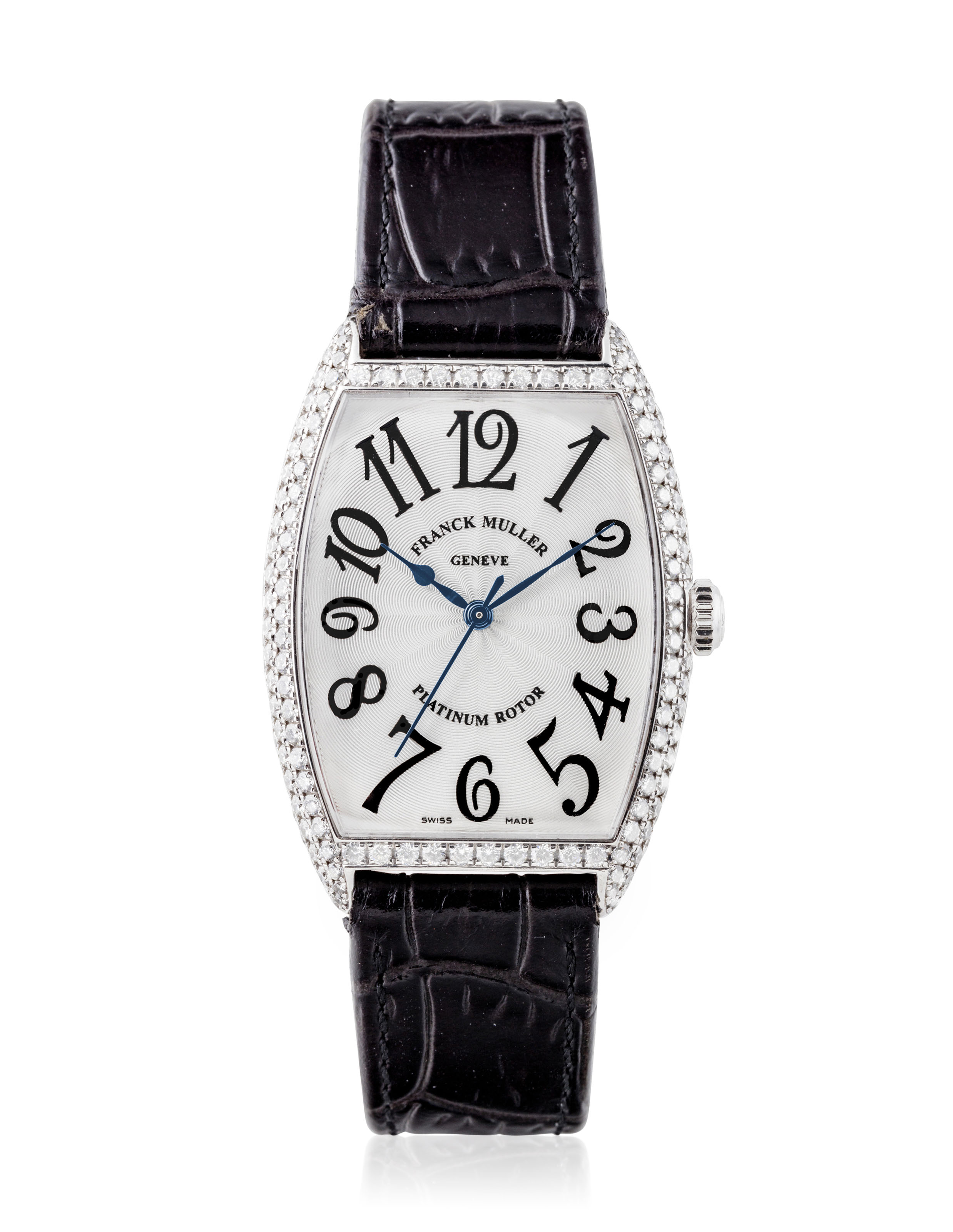 FRANCK MULLER, 18K WHITE GOLD AND DIAMOND-SET CINTREE CURVEX, REF