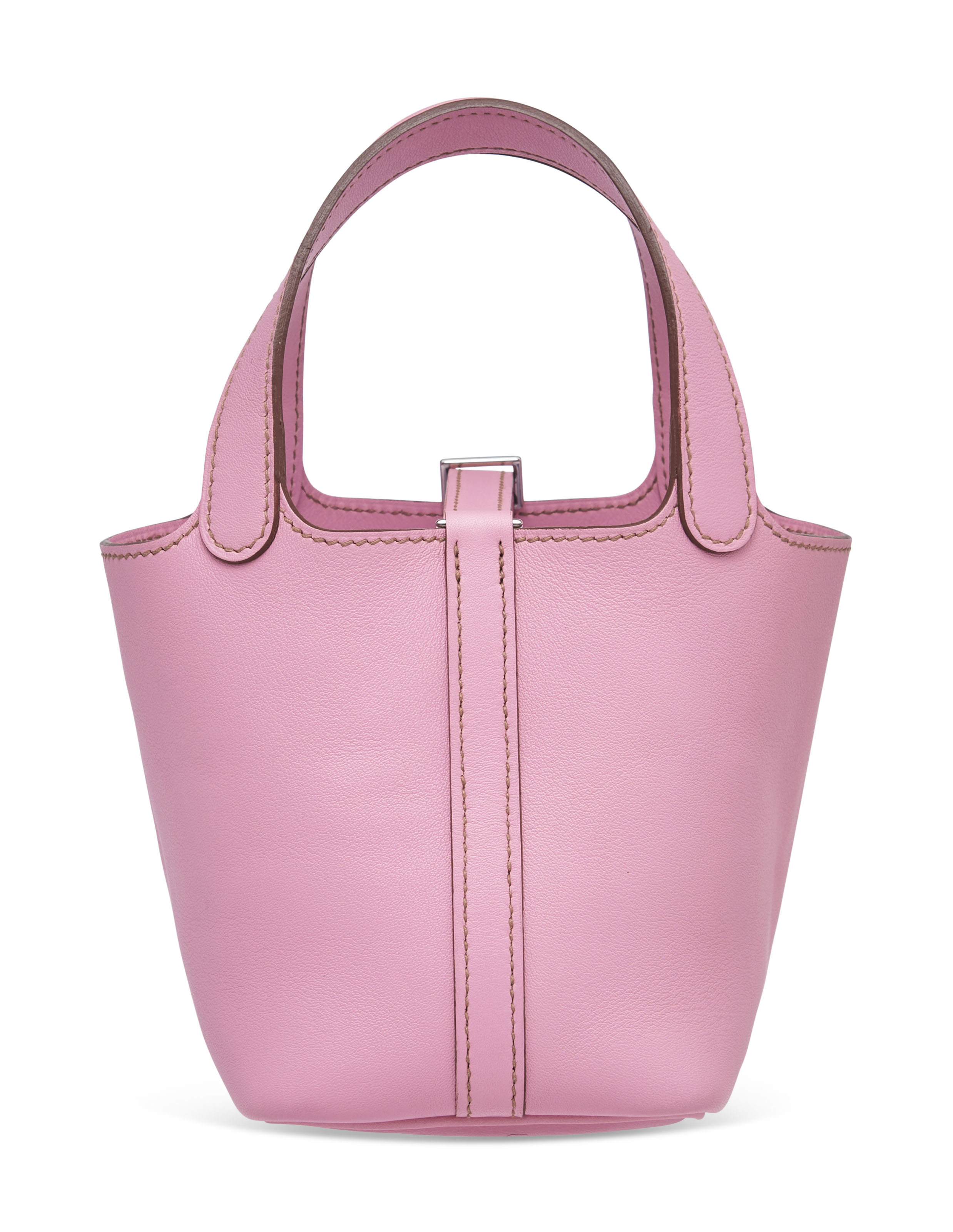 A PINK 5P SWIFT LEATHER MINI PICOTIN LOCK WITH PALLADIUM HARDWARE