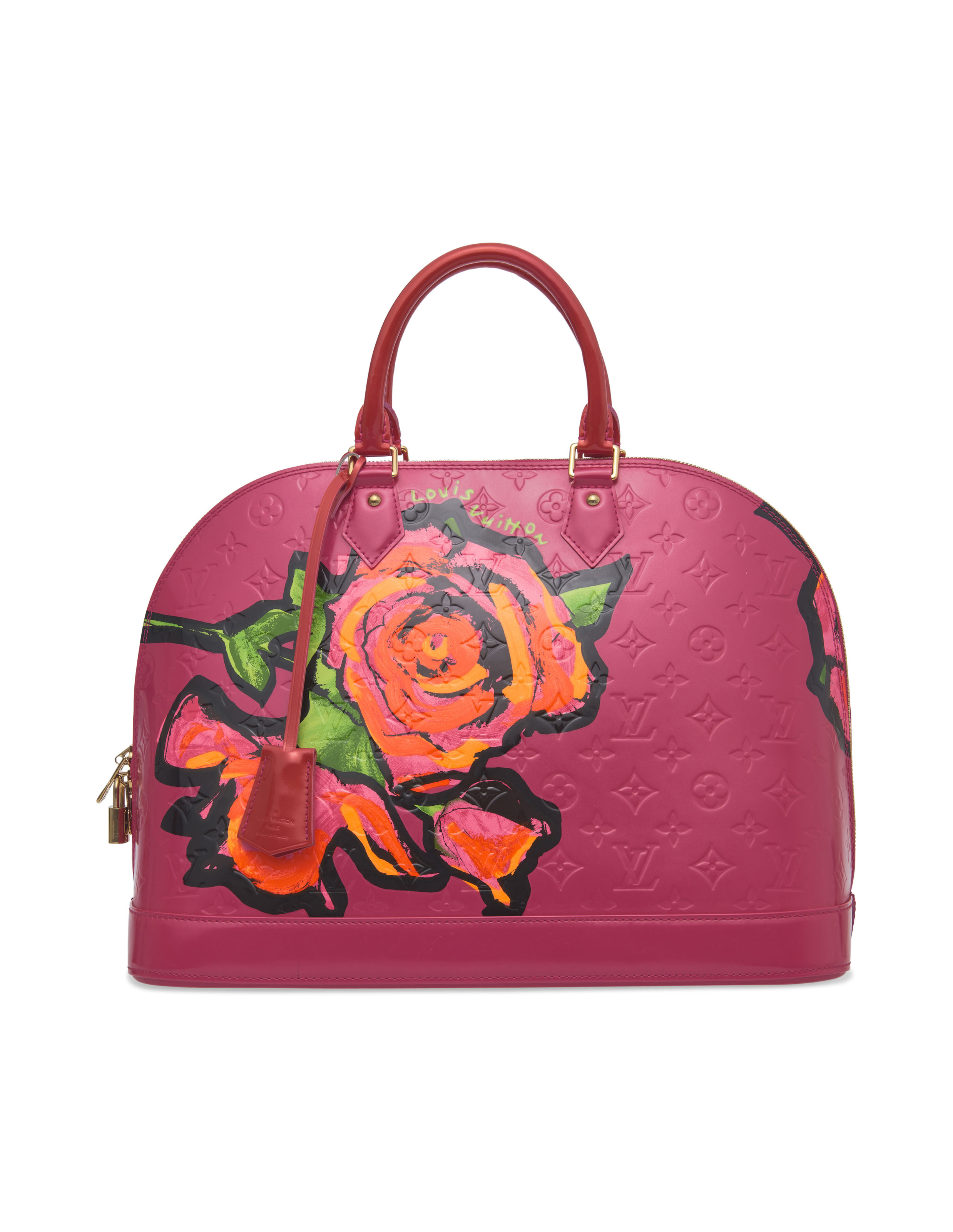 A LIMITED EDITION ROSE POP VERNIS ROSES ALMA GM WITH GOLD HARDWARE