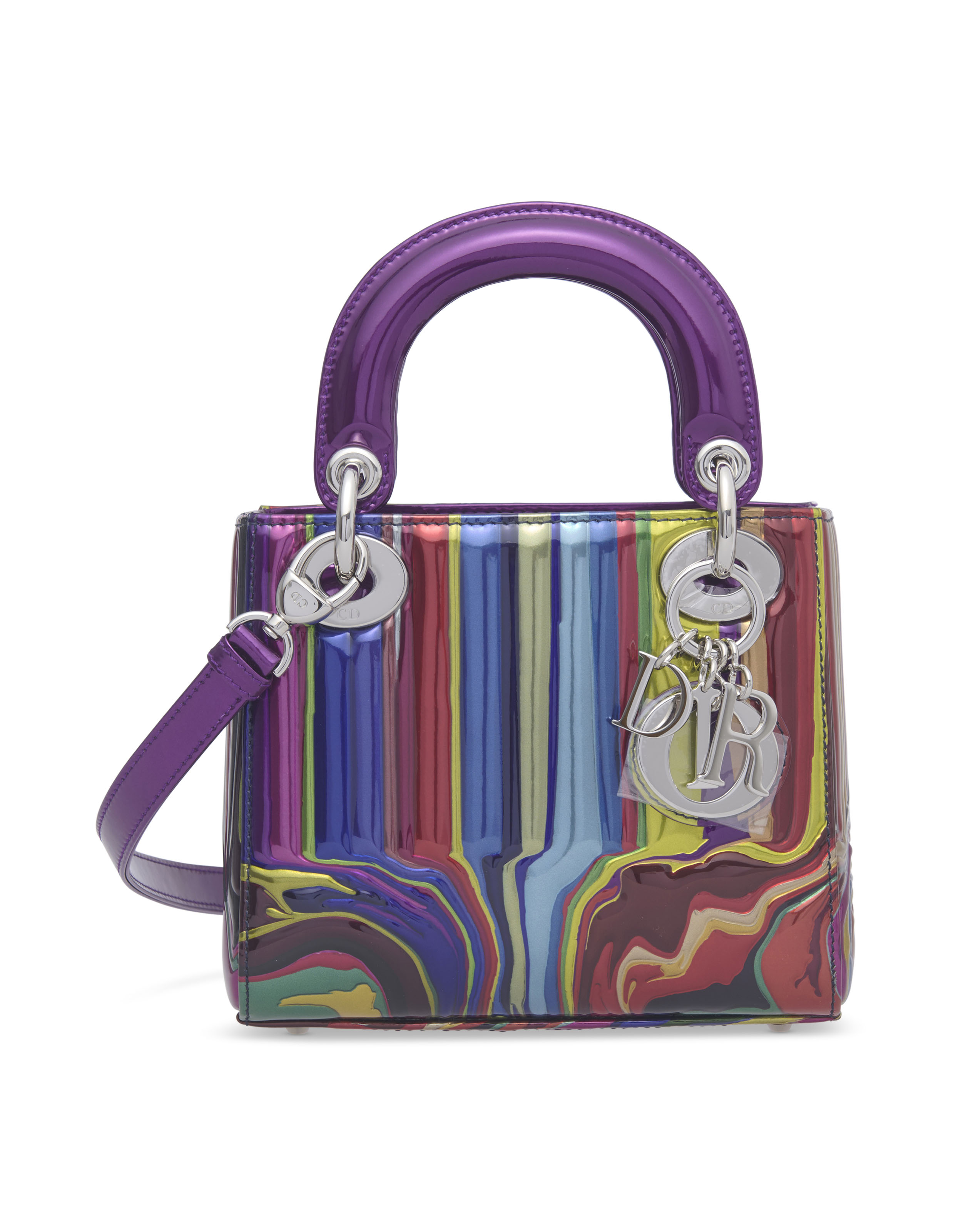 A LIMITED EDITION DIOR LADY ART MULTICOLOR PATENT LEATHER MINI