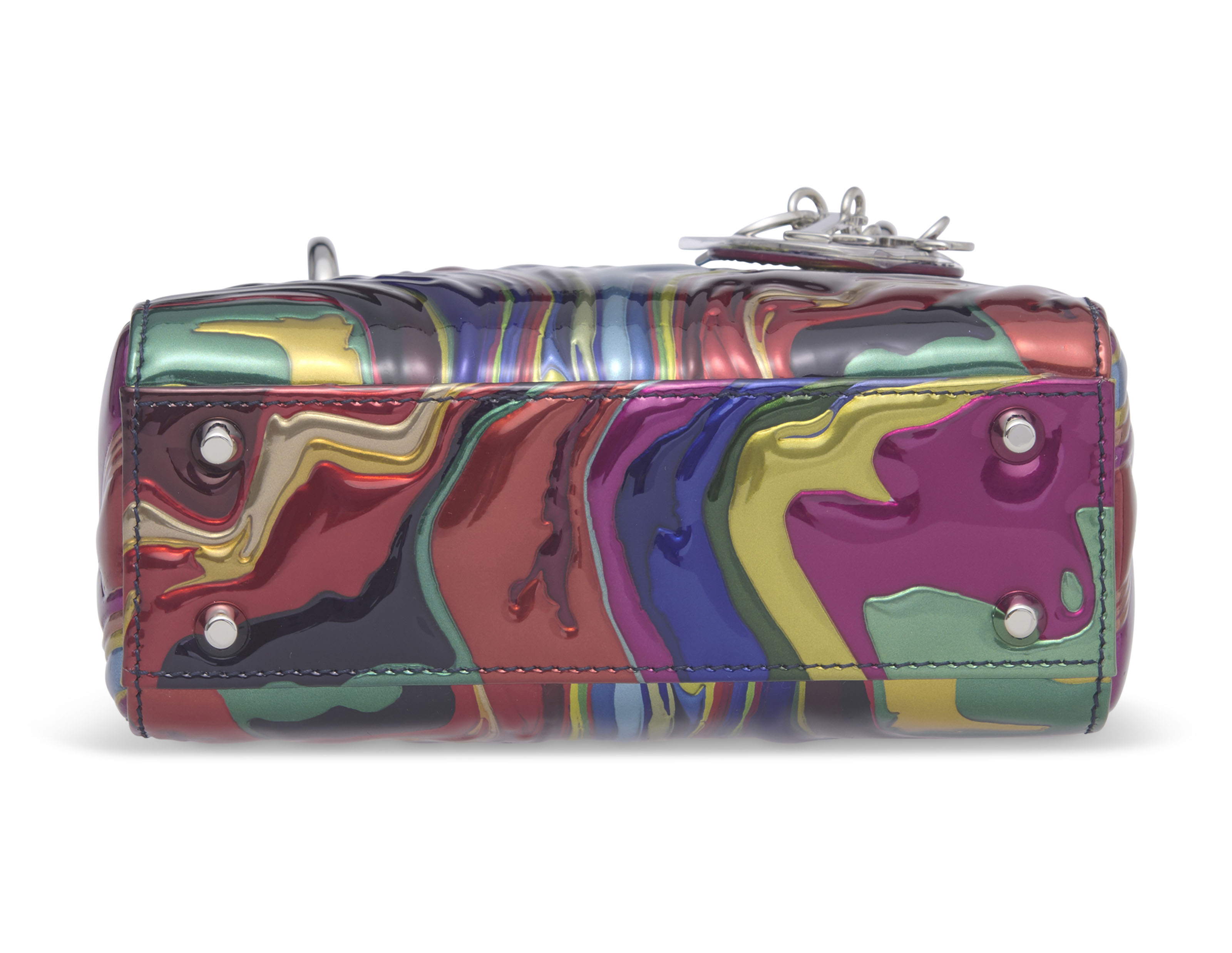 A LIMITED EDITION DIOR LADY ART MULTICOLOR PATENT LEATHER MINI