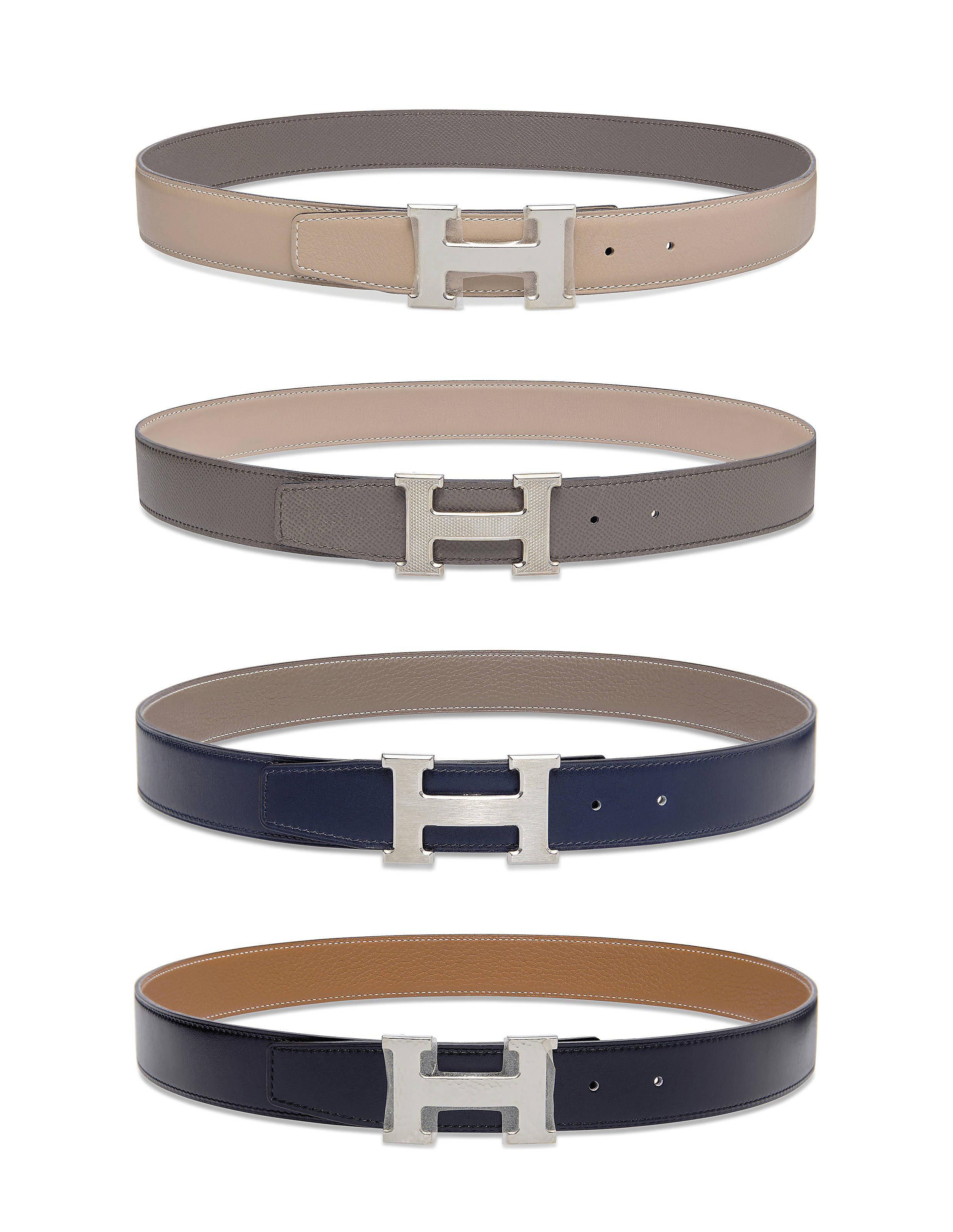 Hermes Belt Constance Guilloche Calf Hermès Constance 32 mm Belt Strap Blue Colvert | Mightychic main image 3