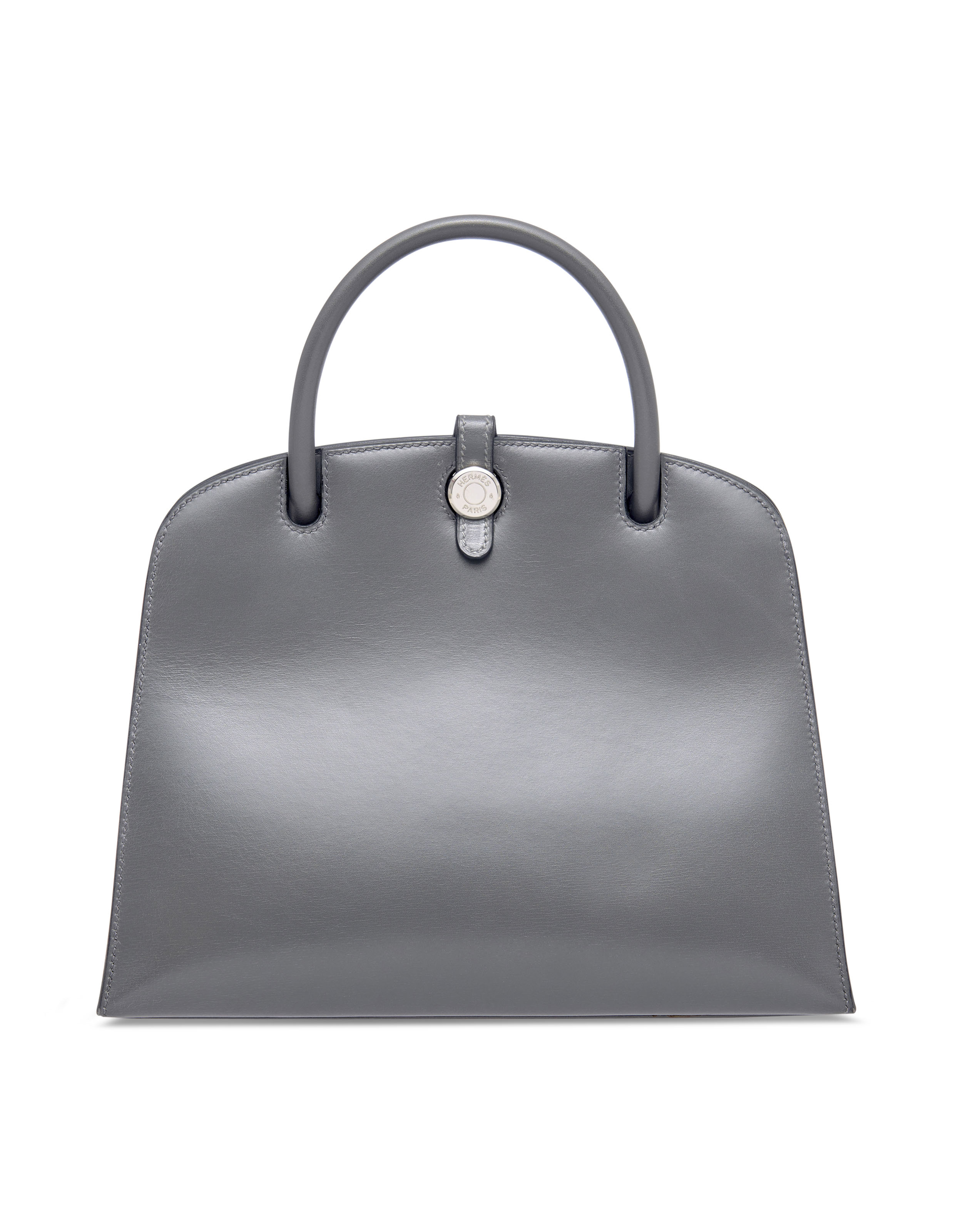AN ARDOISE CALF BOX LEATHER DALVY 25 WITH PALLADIUM HARDWARE, HERMÈS