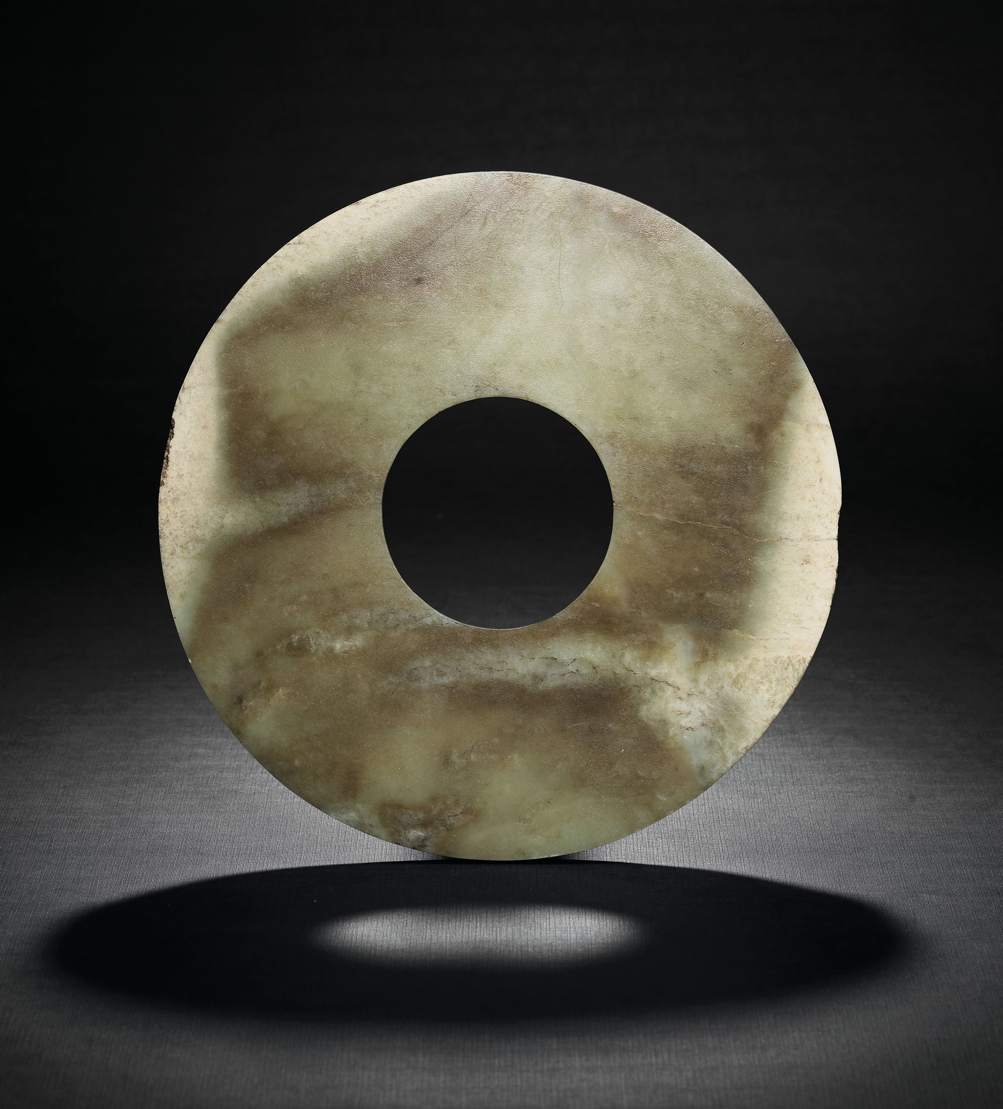 A RARE OPAQUE JADE 'ANIMAL MASK' CONG, LIANGZHU CULTURE, CIRCA