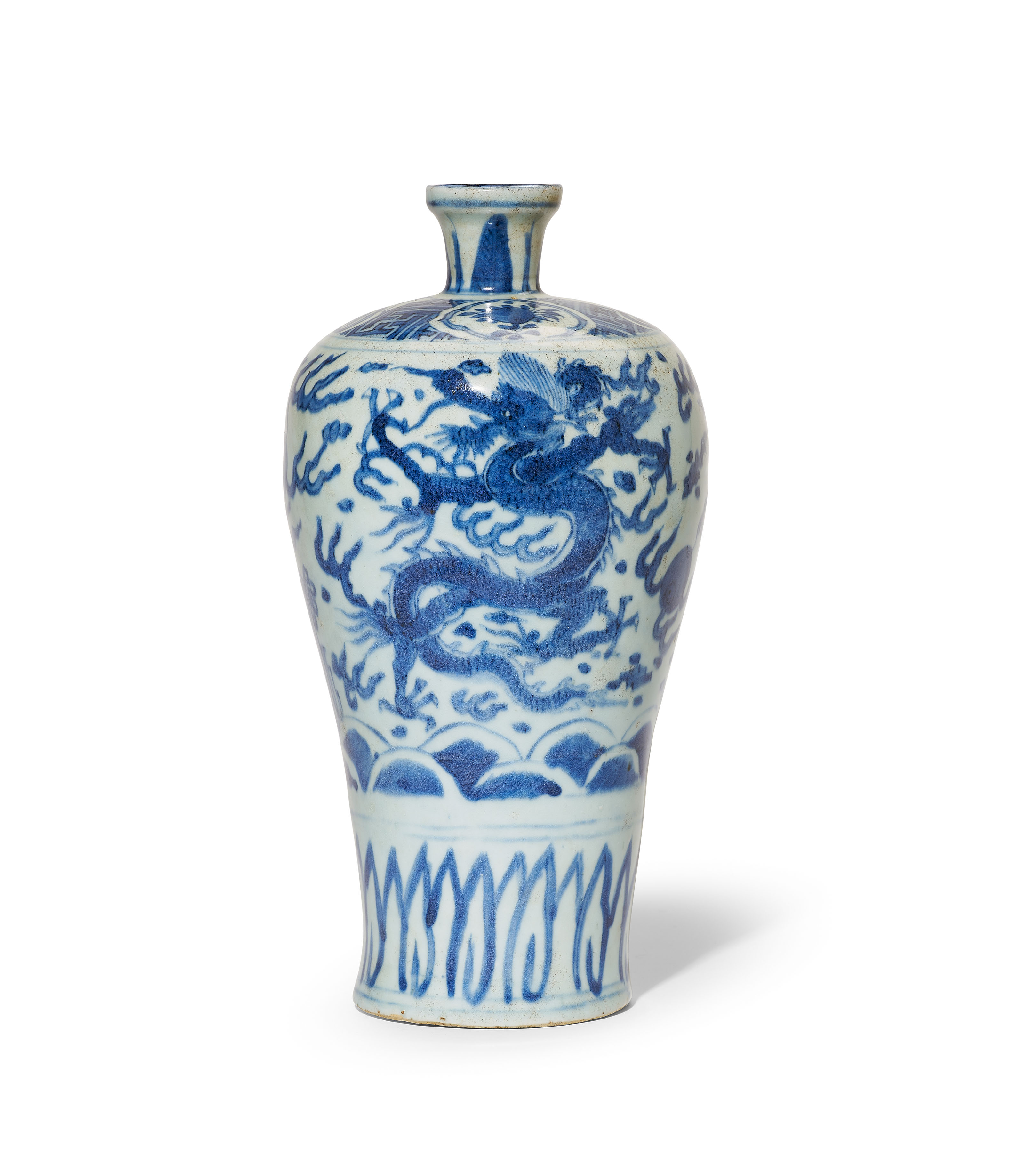 明万历 青花海水龙纹梅瓶, wanli period (1573-1619) christies 明