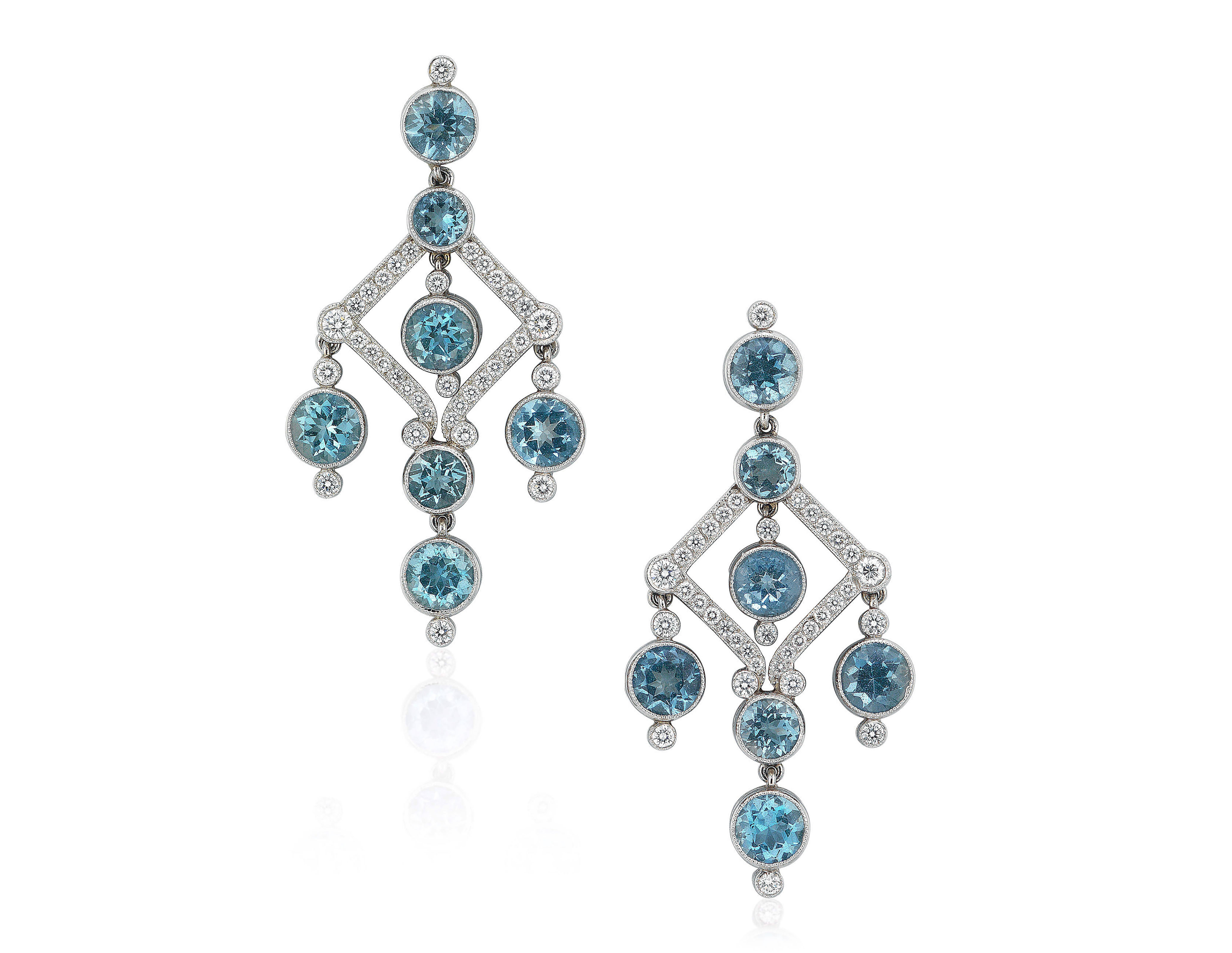 TIFFANY & CO. AQUAMARINE AND DIAMOND CHANDELIER EARRINGS, Christie’s
