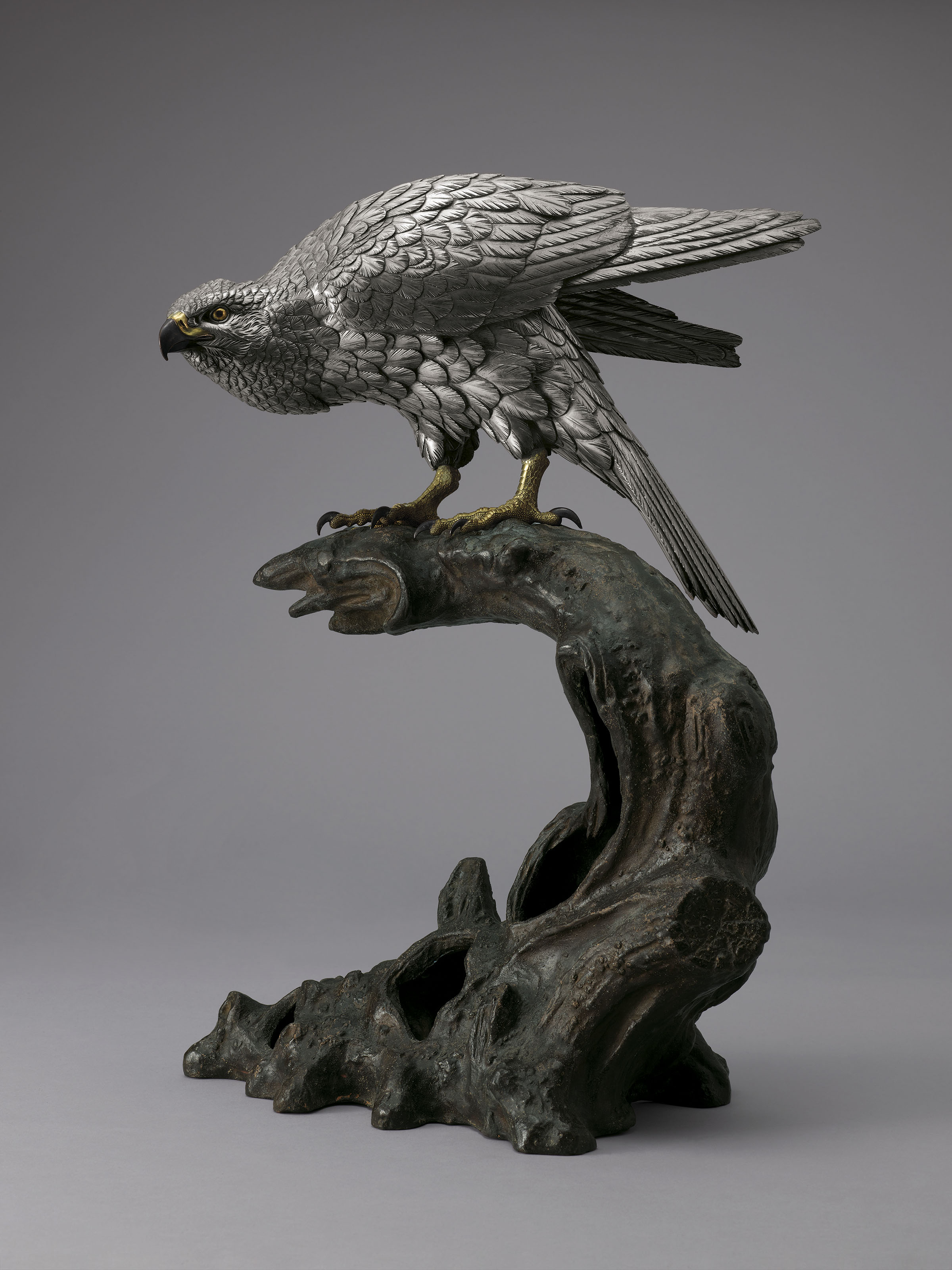 A patinated bronze sculpture of an eagle , MEIJI PERIOD (LATE 19TH