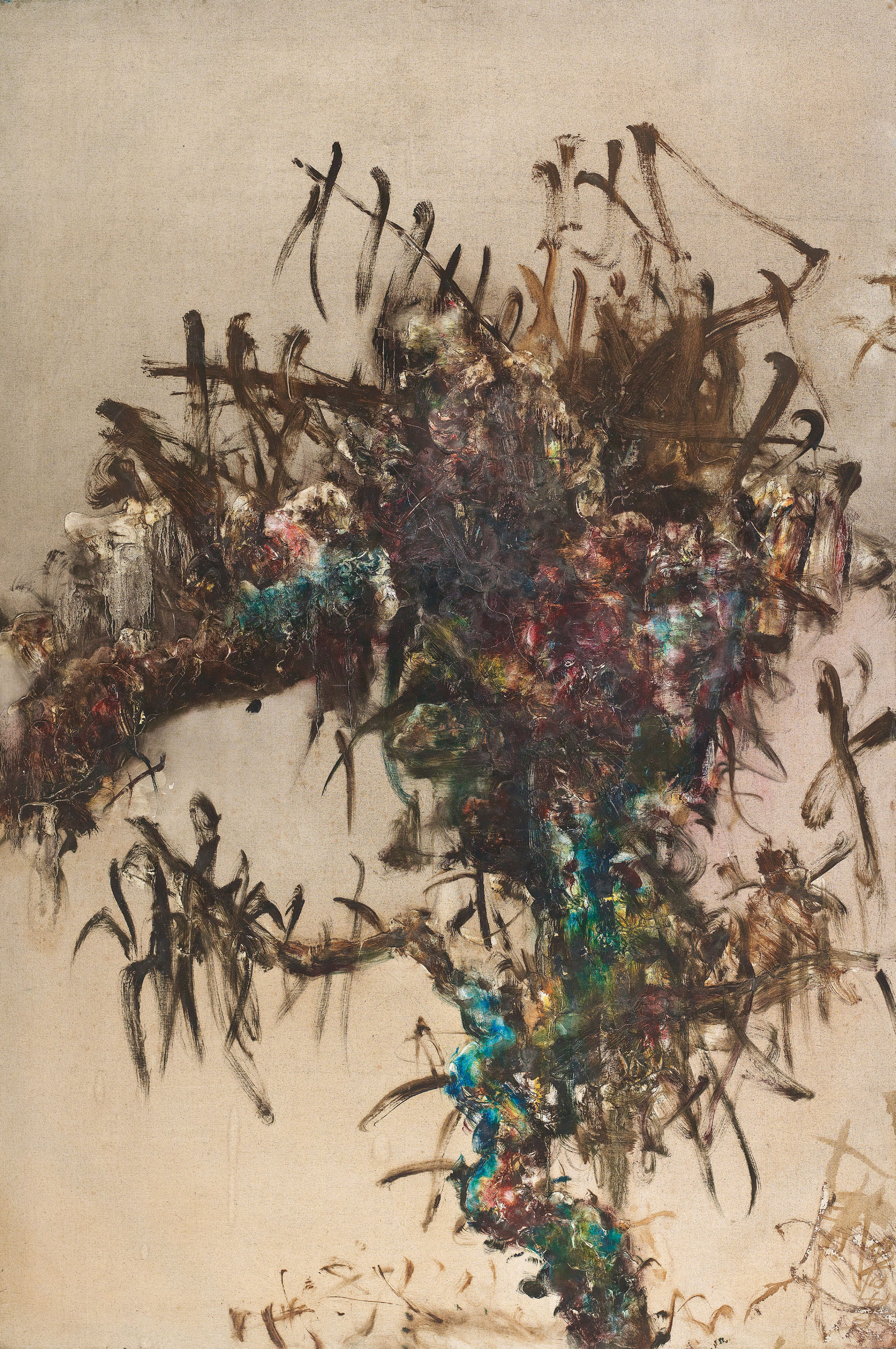 Zhou Chunya (b. 1955), Tree Series, painted in 1993. 195 x 130  cm (76&frac34; x 51⅛  in). Sold for HK$30,100,000 on 26 November 2018 at Christie&rsquo;s in Hong Kong