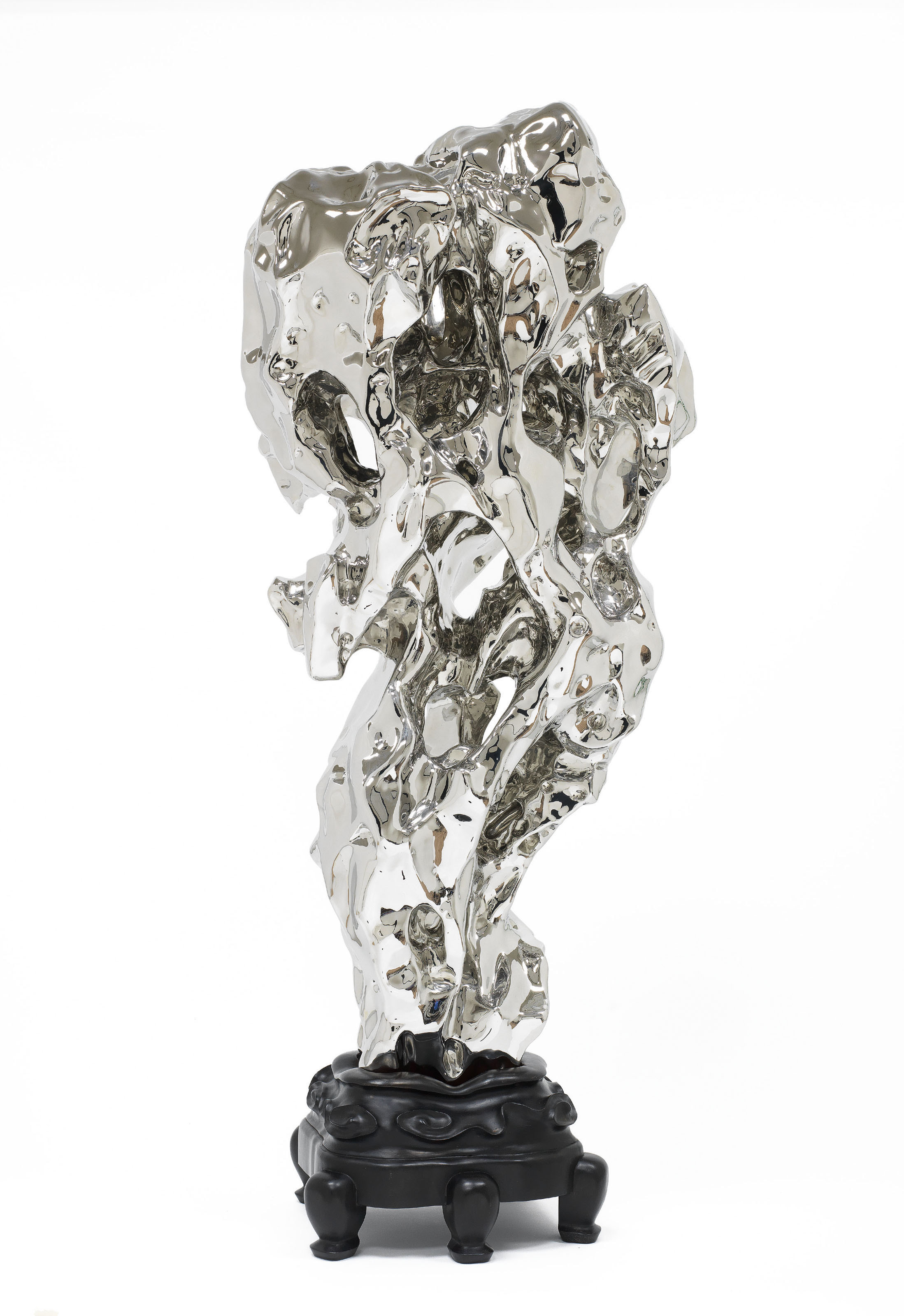 Zhan Wang (b. 1962), Artificial Rock No. 94, executed in 2006. Sculpture: 105 x 51 x 33 cm (41&frac14;&nbsp;x 20 x 13 in). Stand: 16 x 29 x 28  cm (6&frac14; x 11⅜ x 11  in). Sold for HK$1,750,000 on November 26 2018 at Christie’s in Hong Kong