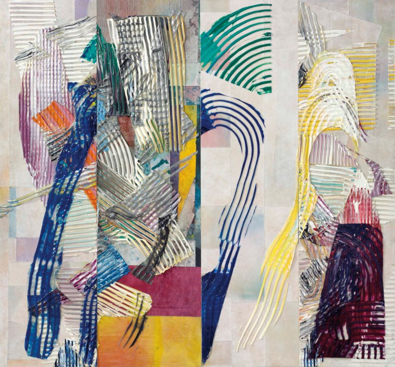 Sam Gilliam (b. 1933), Coolness Is Born, executed in 1992. 60 x 64¾  in (152.4 x 164.5  cm). Estimate $40,000-60,000. This lot is offered in Post-War and Contemporary Art on 1 March 2018  at Christie’s in New York