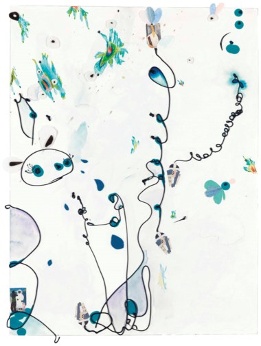 Laura Owens (b. 1970), Untitled, executed in 2002. 24⅜ x 18 ½  in (61.9 x 47  cm). Estimate $25,000-35,000. This lot is offered in Post-War and Contemporary Art on 1 March 2018  at Christie’s in New York