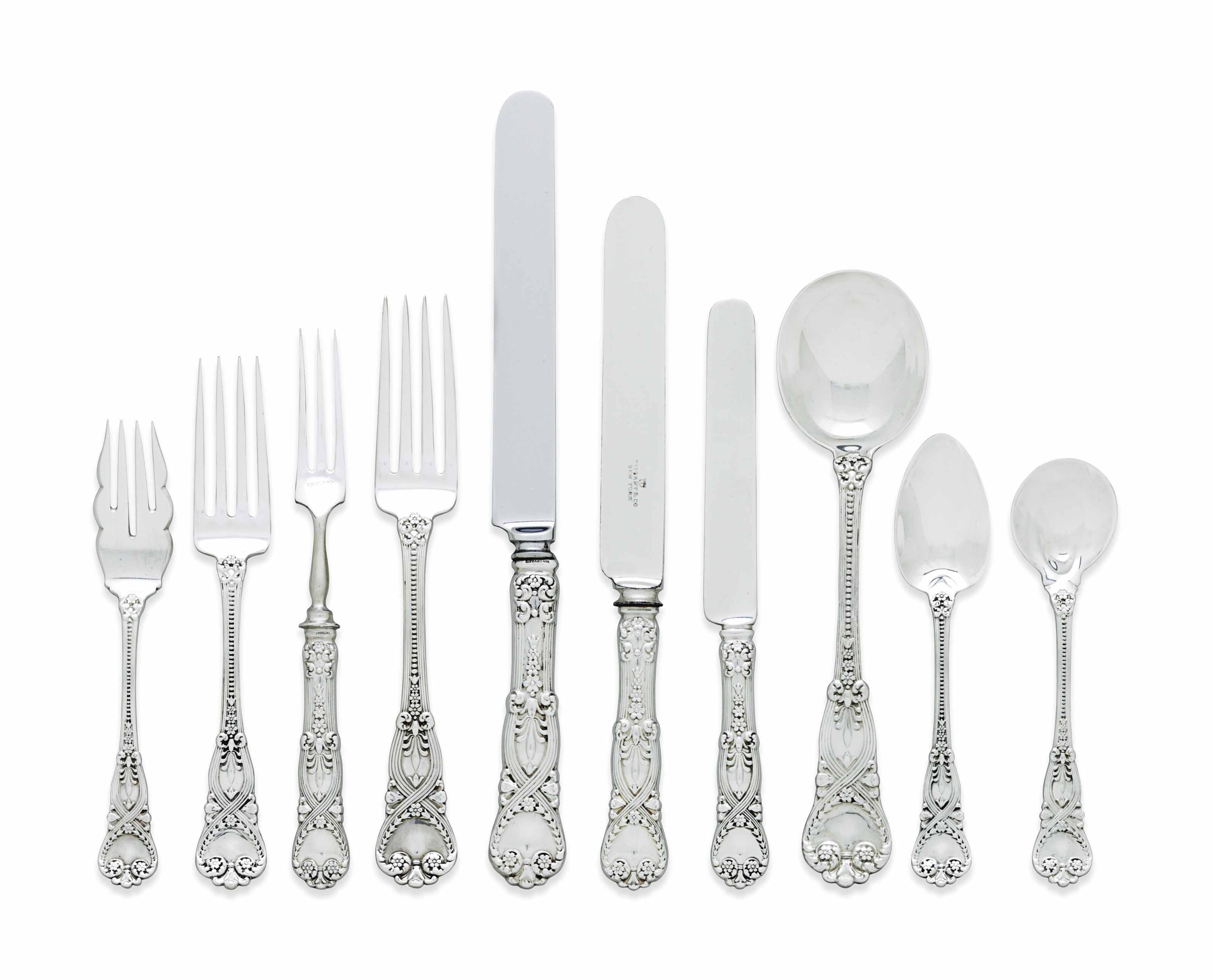 AN AMERICAN SILVER FLATWARE SERVICE OF PRESIDENTIAL INTEREST MARK