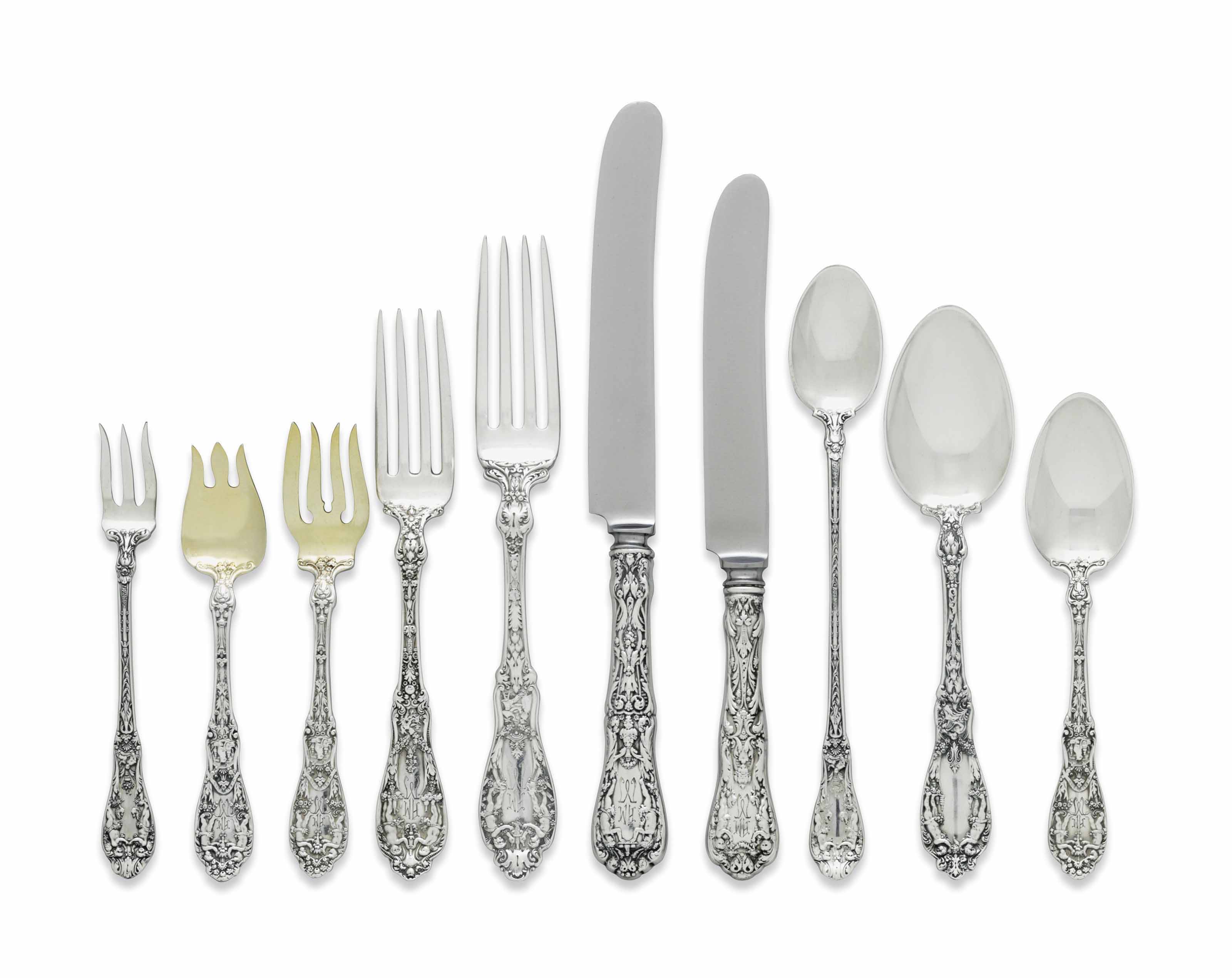 AN AMERICAN SILVER FLATWARE SERVICE , MARK OF GORHAM MFG. CO